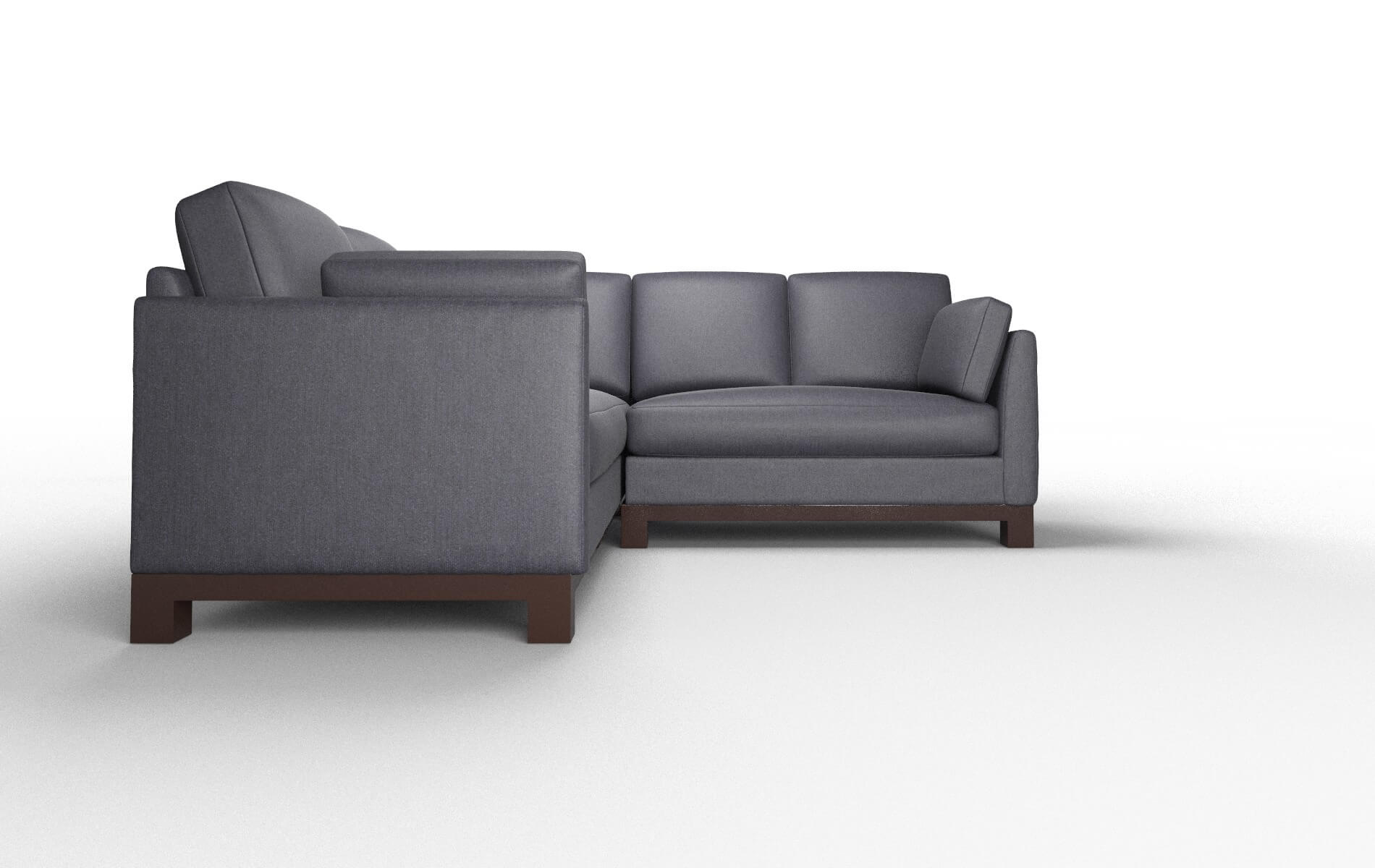 Dover Sasha Navy Sectional espresso legs 2