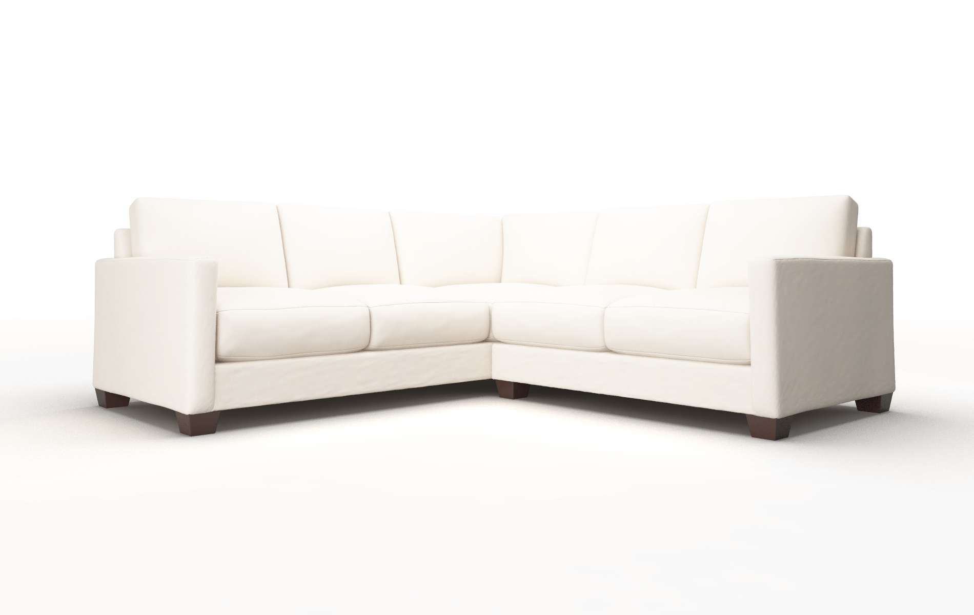 Dresden Blanche milky Sectional Espresso Legs  1