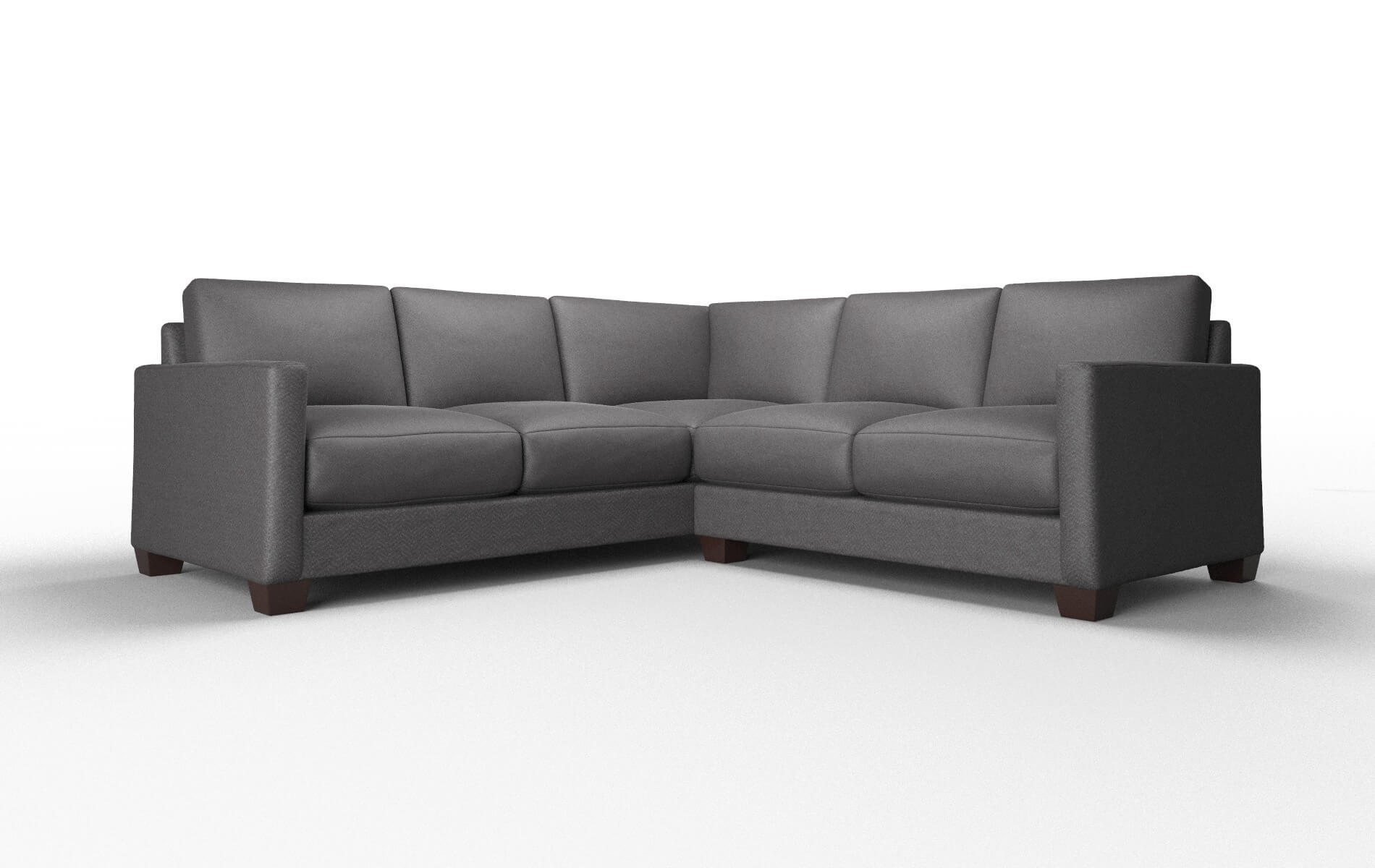 Dresden Catalina Charcoal Sectional espresso legs