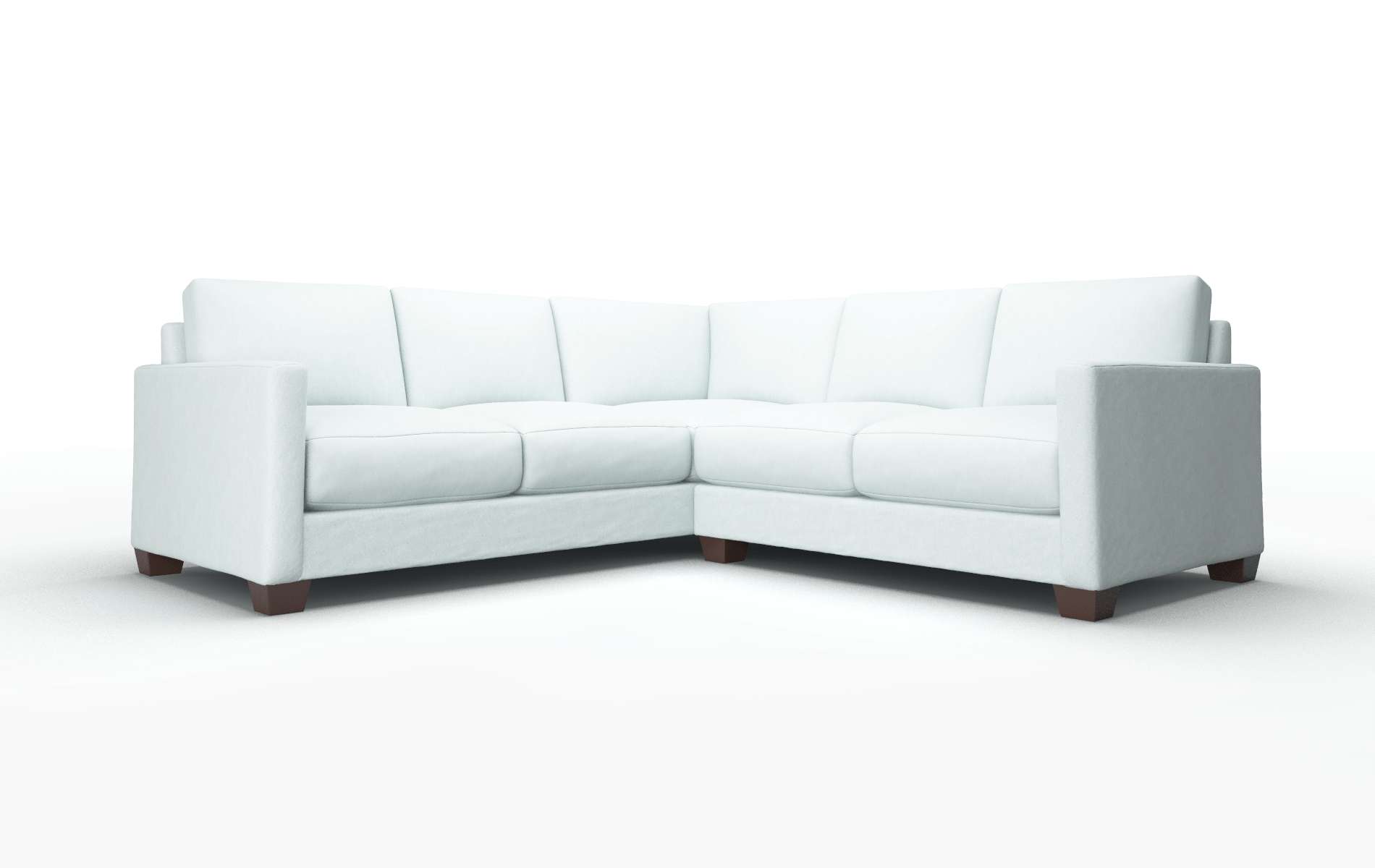 Dresden Clyde Cornflower Sectional espresso legs 1