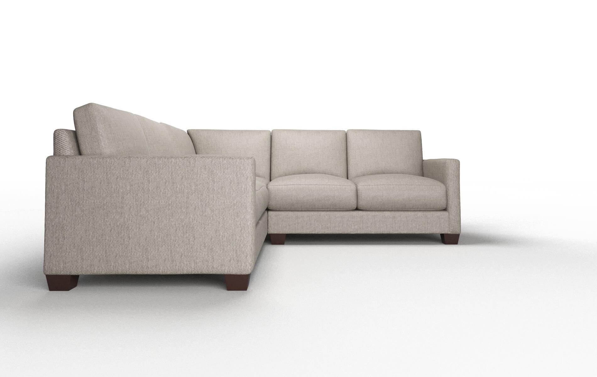 Dresden Cosmo Taupe Sectional espresso legs 2