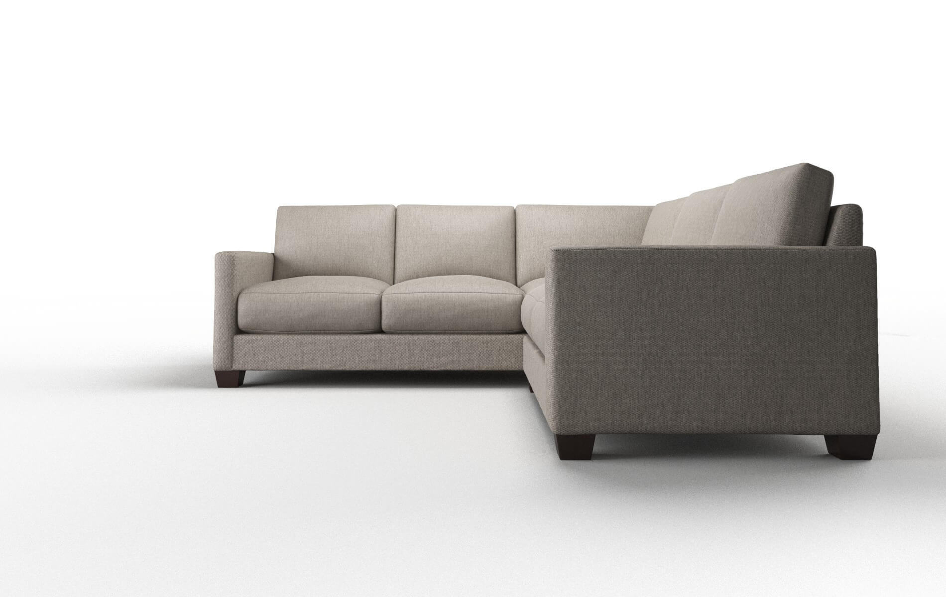 Dresden Cosmo Taupe Sectional espresso legs 5