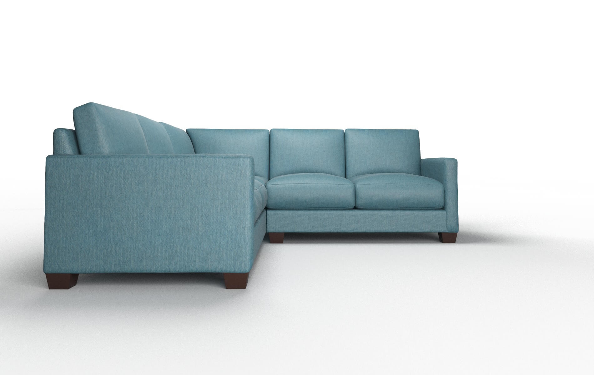 Dresden Cosmo Teal Sectional espresso legs 2