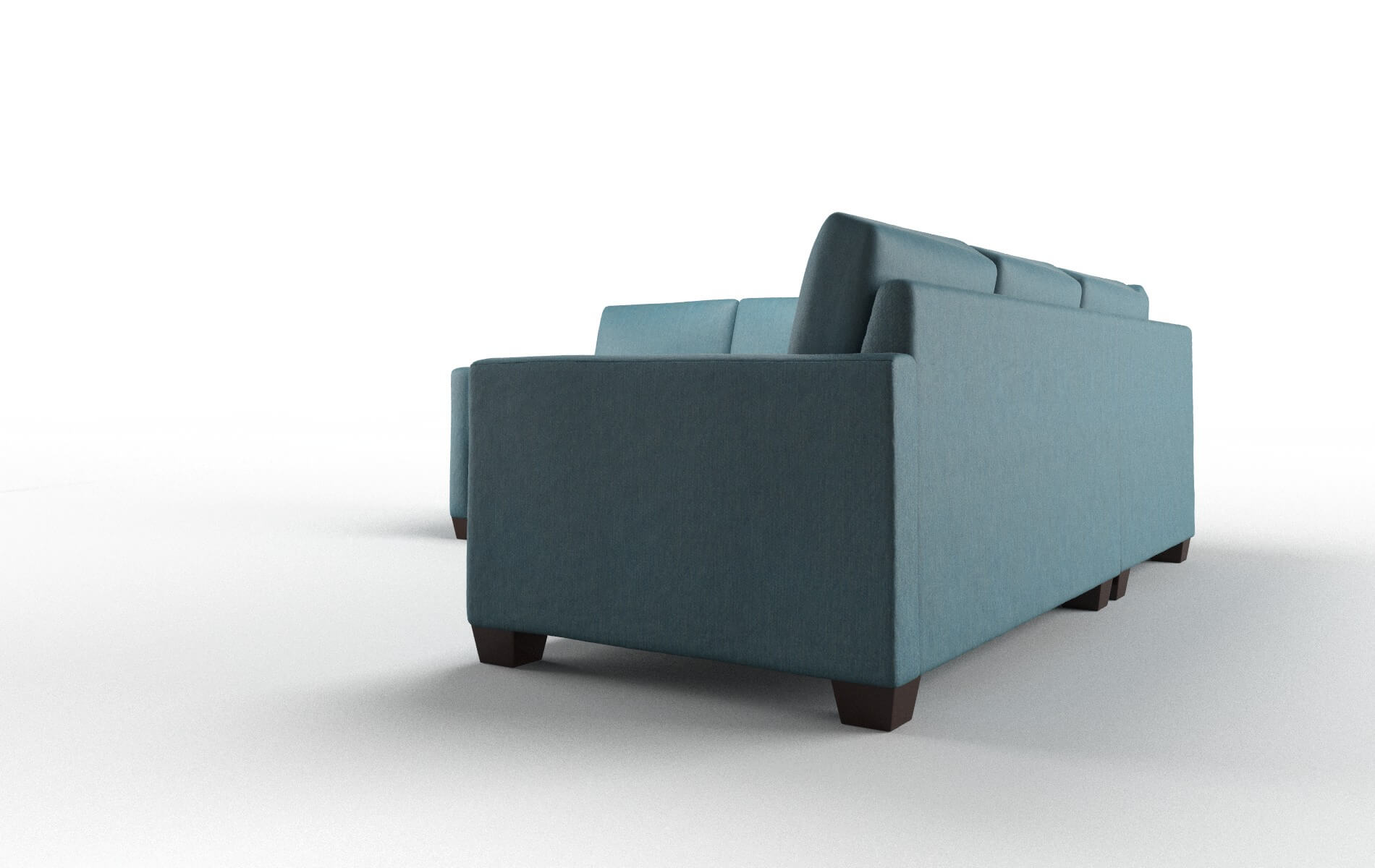 Dresden Cosmo Teal Sectional espresso legs 4