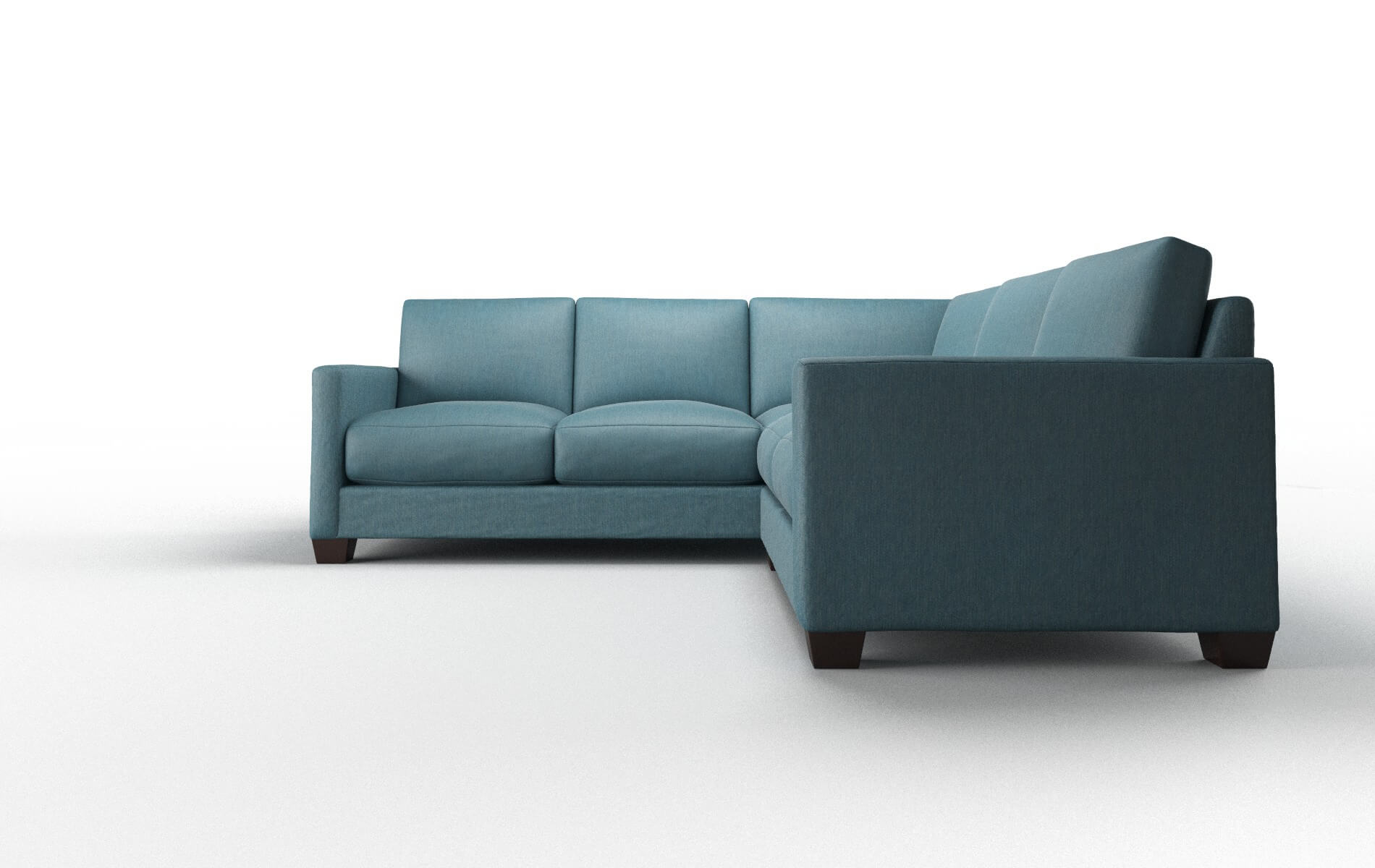 Dresden Cosmo Teal Sectional espresso legs 5