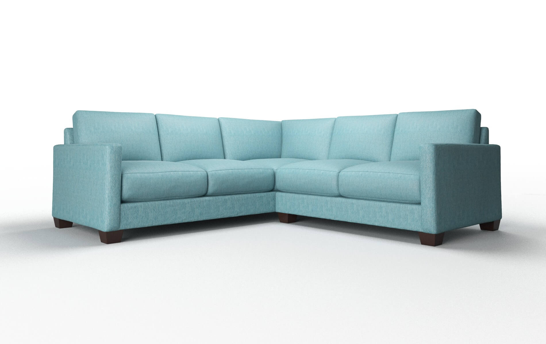Dresden Cosmo Turquoise Sectional espresso legs 1