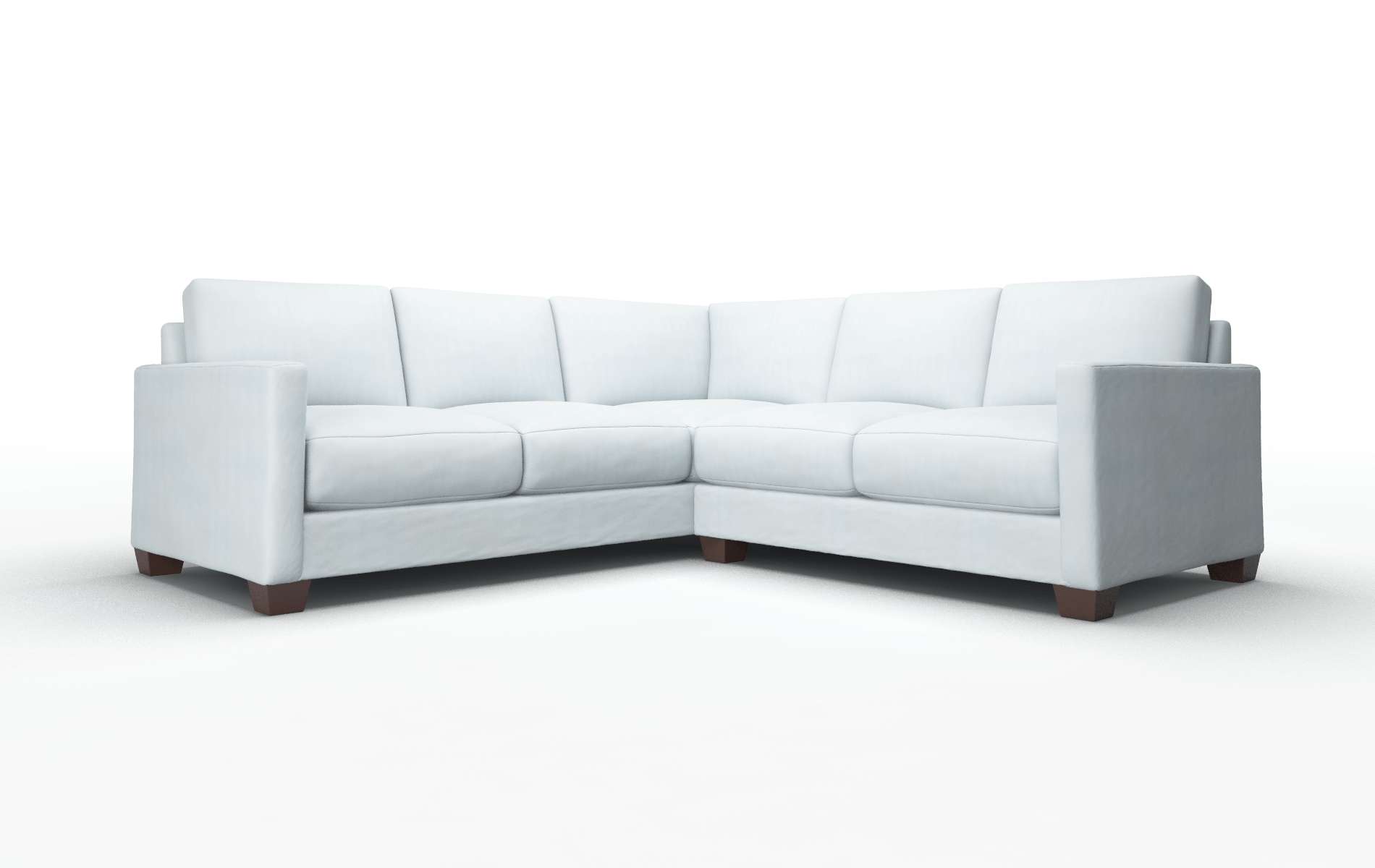 Dresden Hathaway Aqua Sectional espresso legs 1