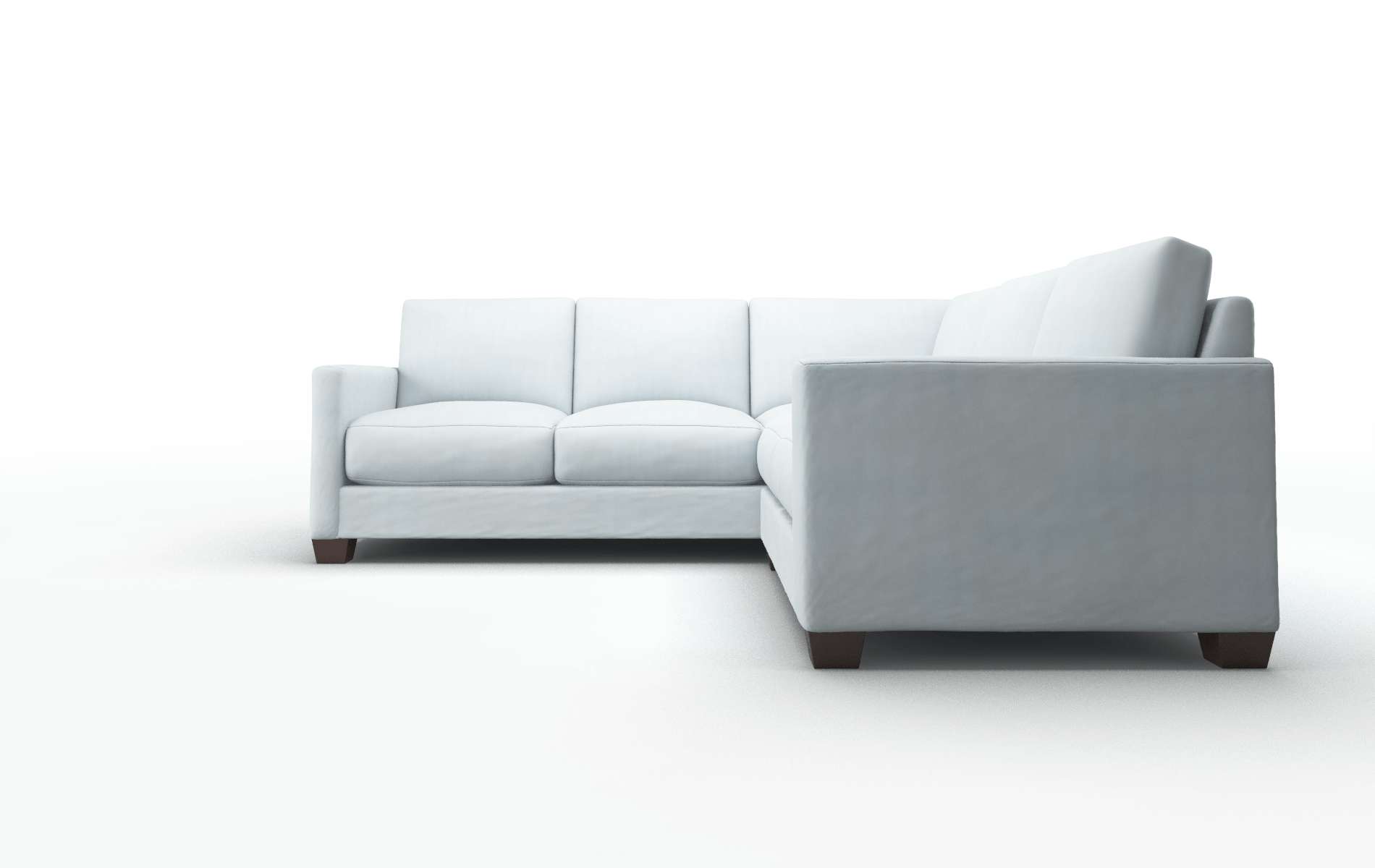 Dresden Hathaway Aqua Sectional espresso legs 5
