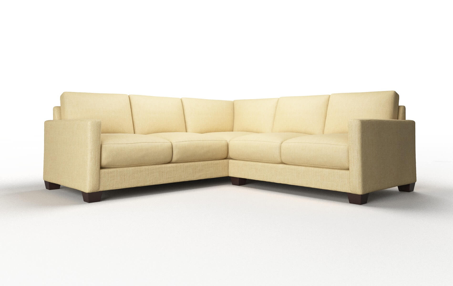 Dresden Malibu Maize Sectional espresso legs 1