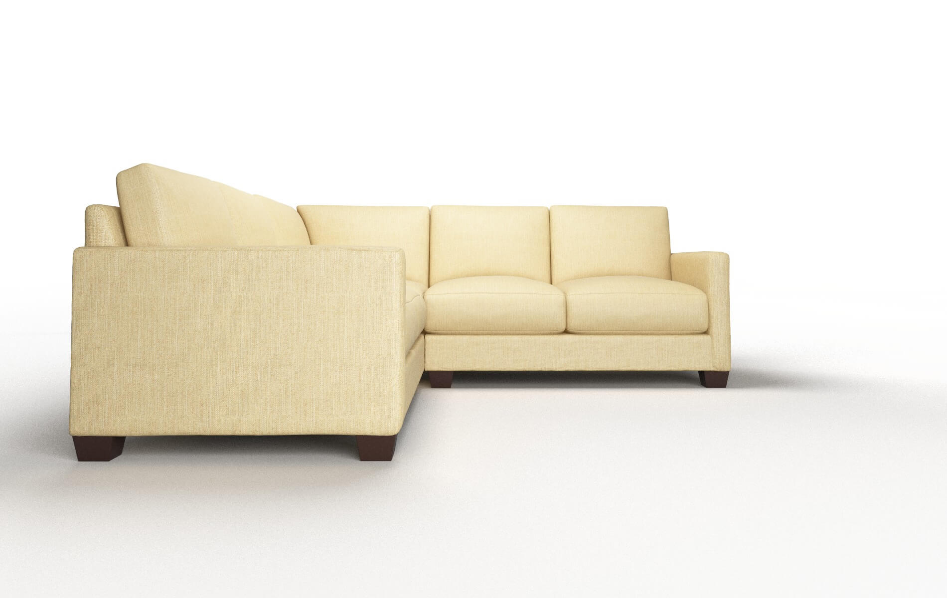 Dresden Malibu Maize Sectional espresso legs 2