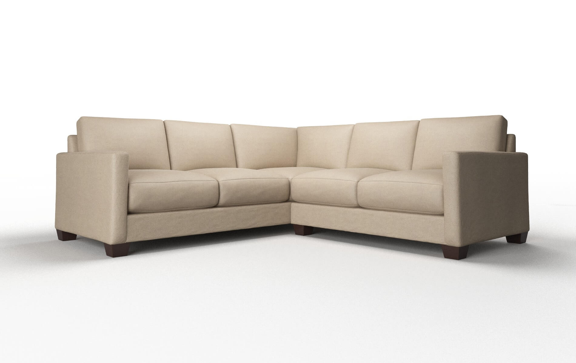 Dresden Oakley Taupe Sectional espresso legs 1