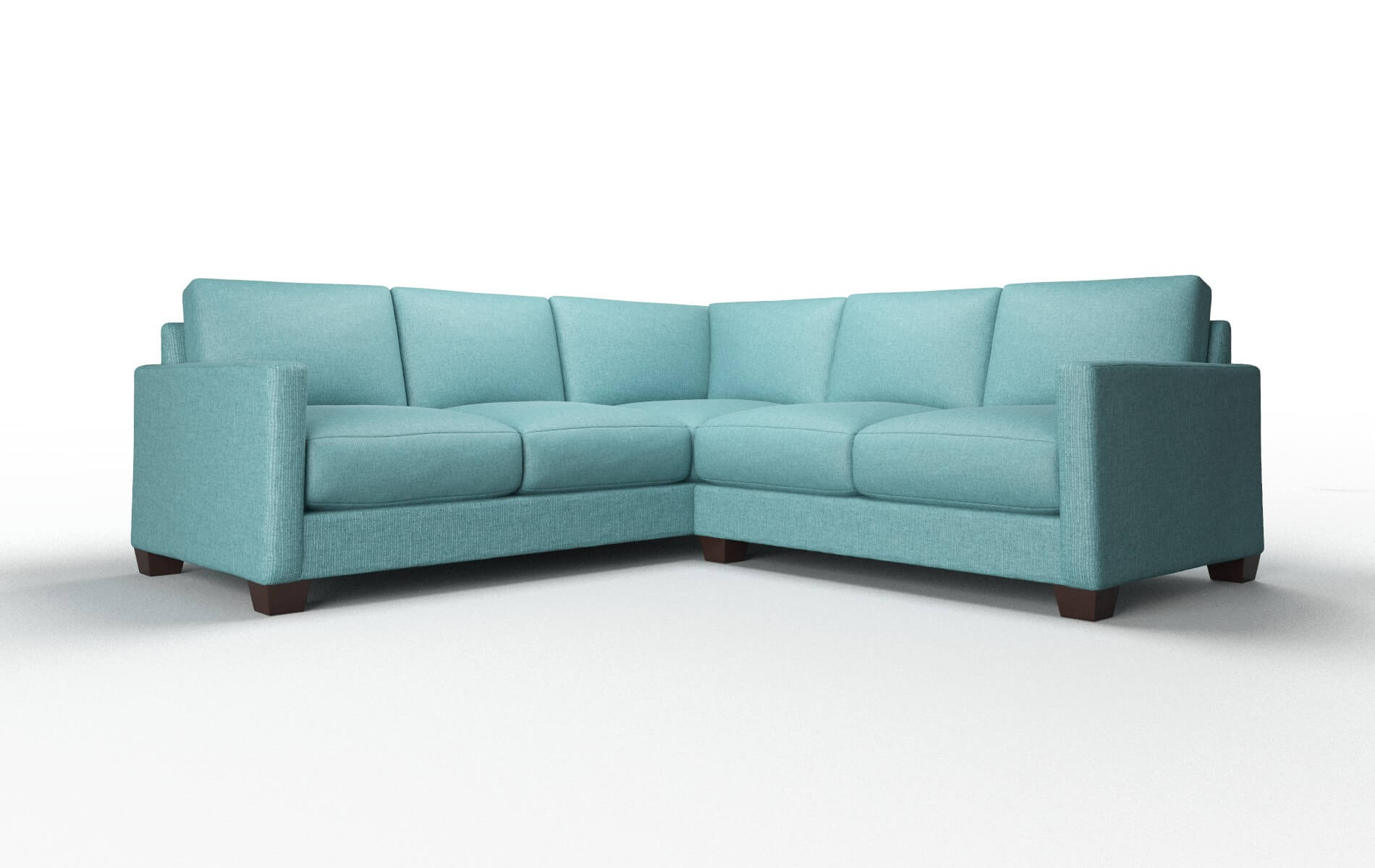 Dresden Parker Turquoise Sectional espresso legs 1