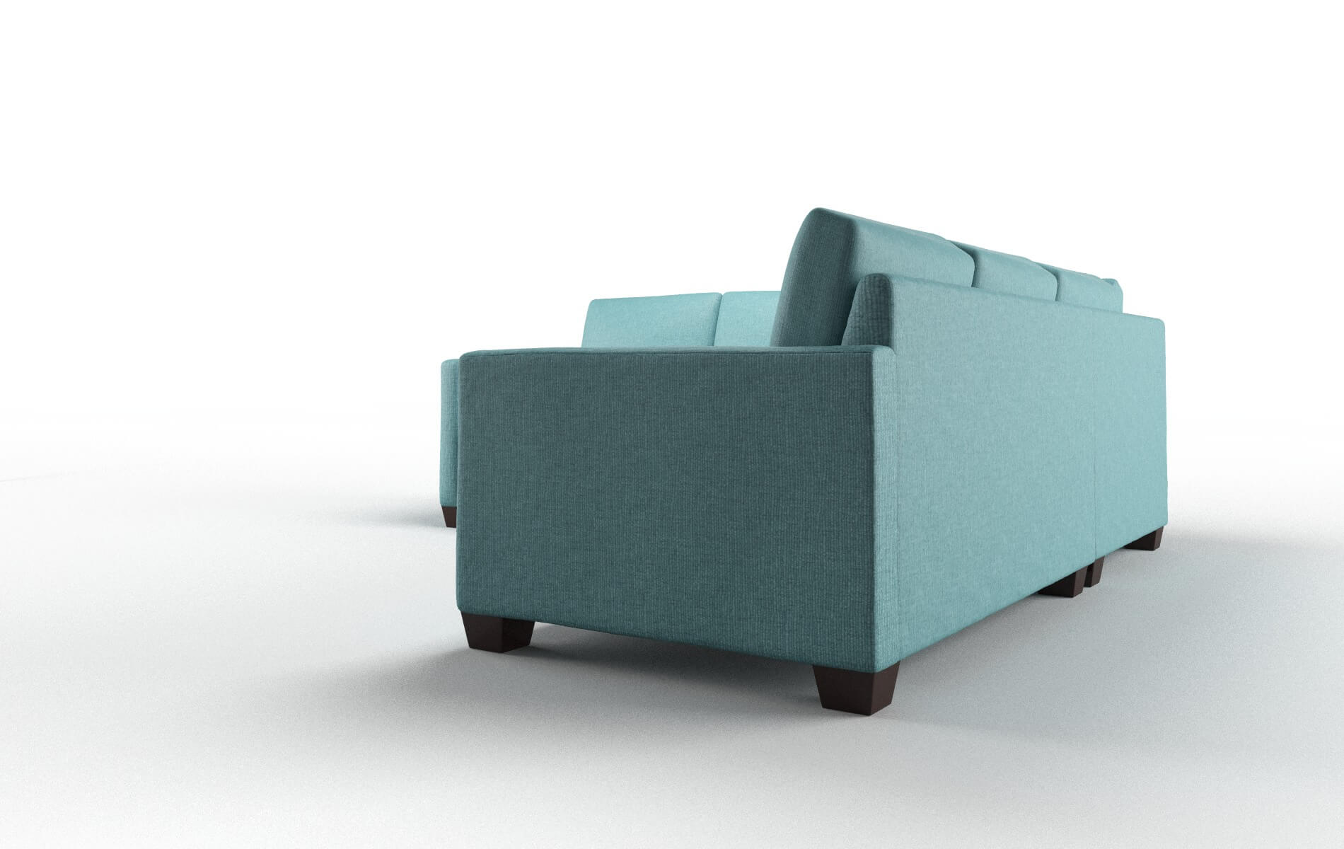 Dresden Parker Turquoise Sectional espresso legs 4