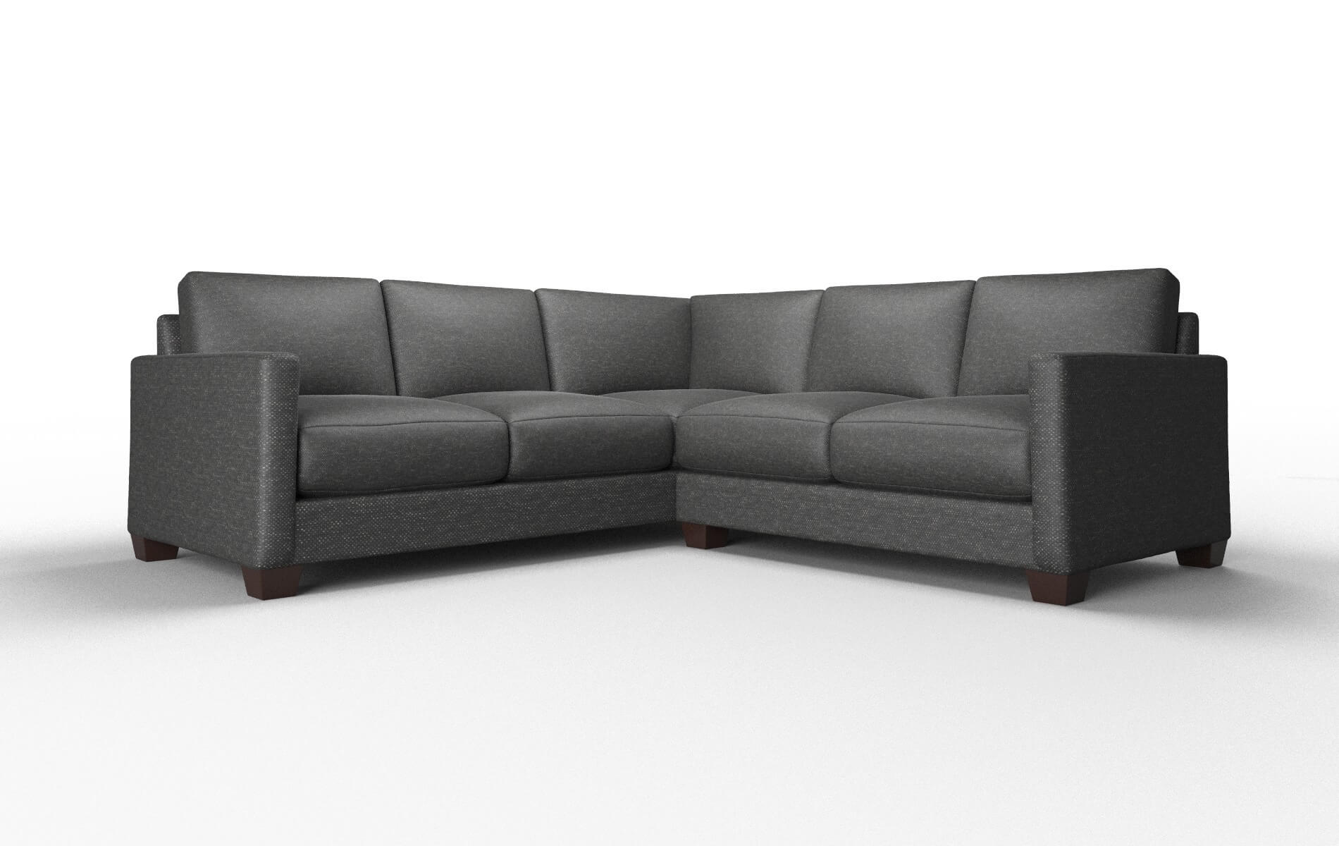 Dresden Phoenix Charcoal Sectional espresso legs 1