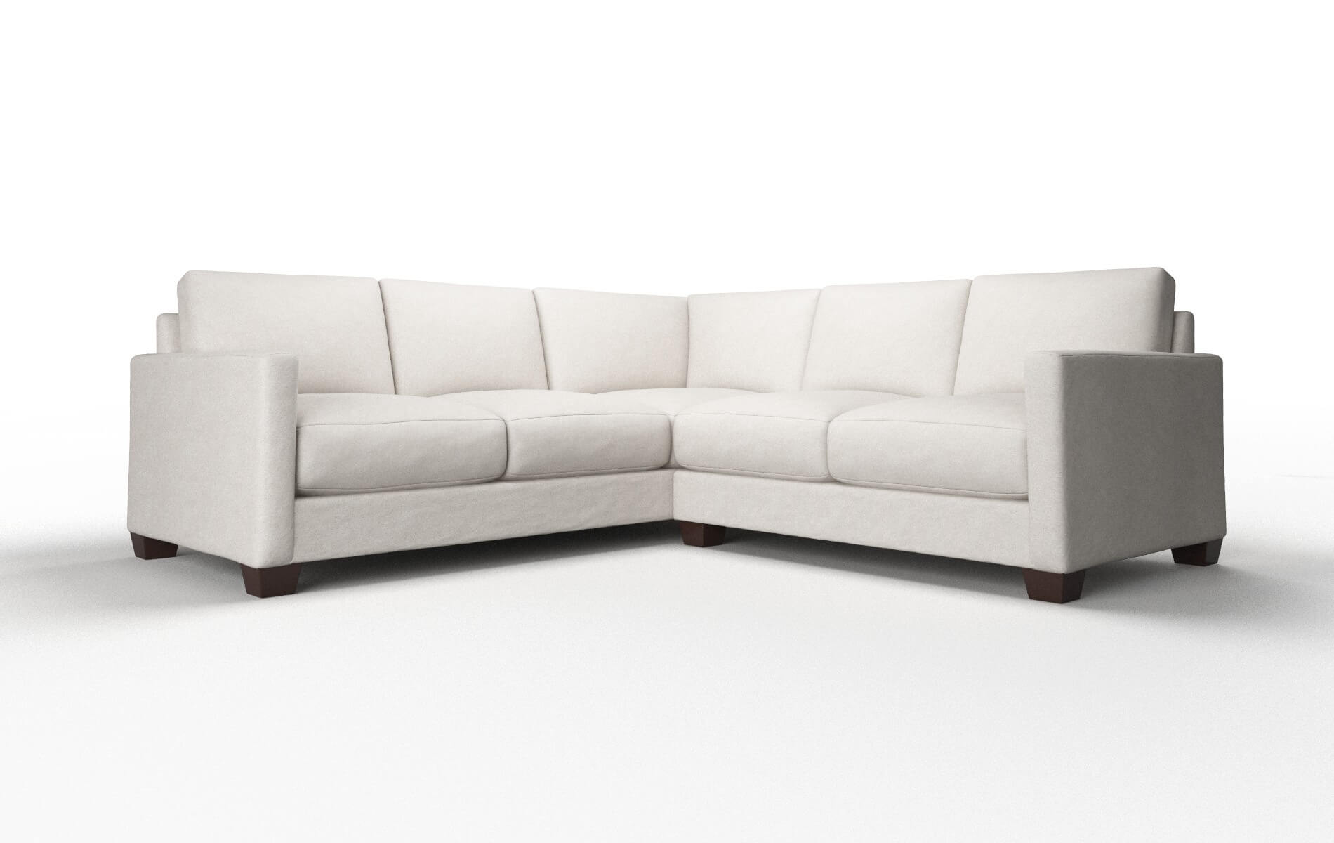 Dresden Suave Dove Sectional espresso legs 1