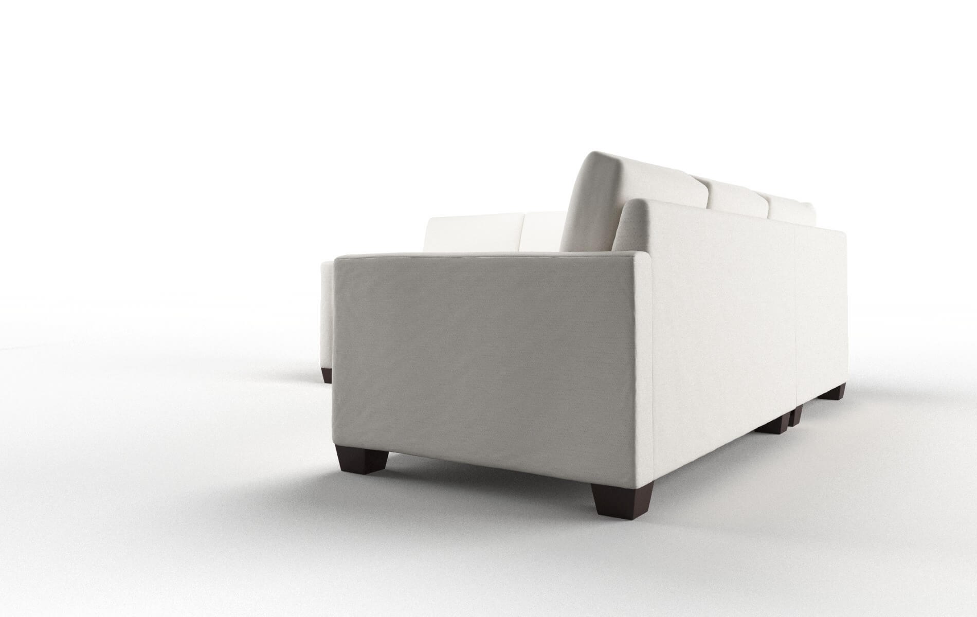 Dresden Venice Eggshell Sectional espresso legs 4