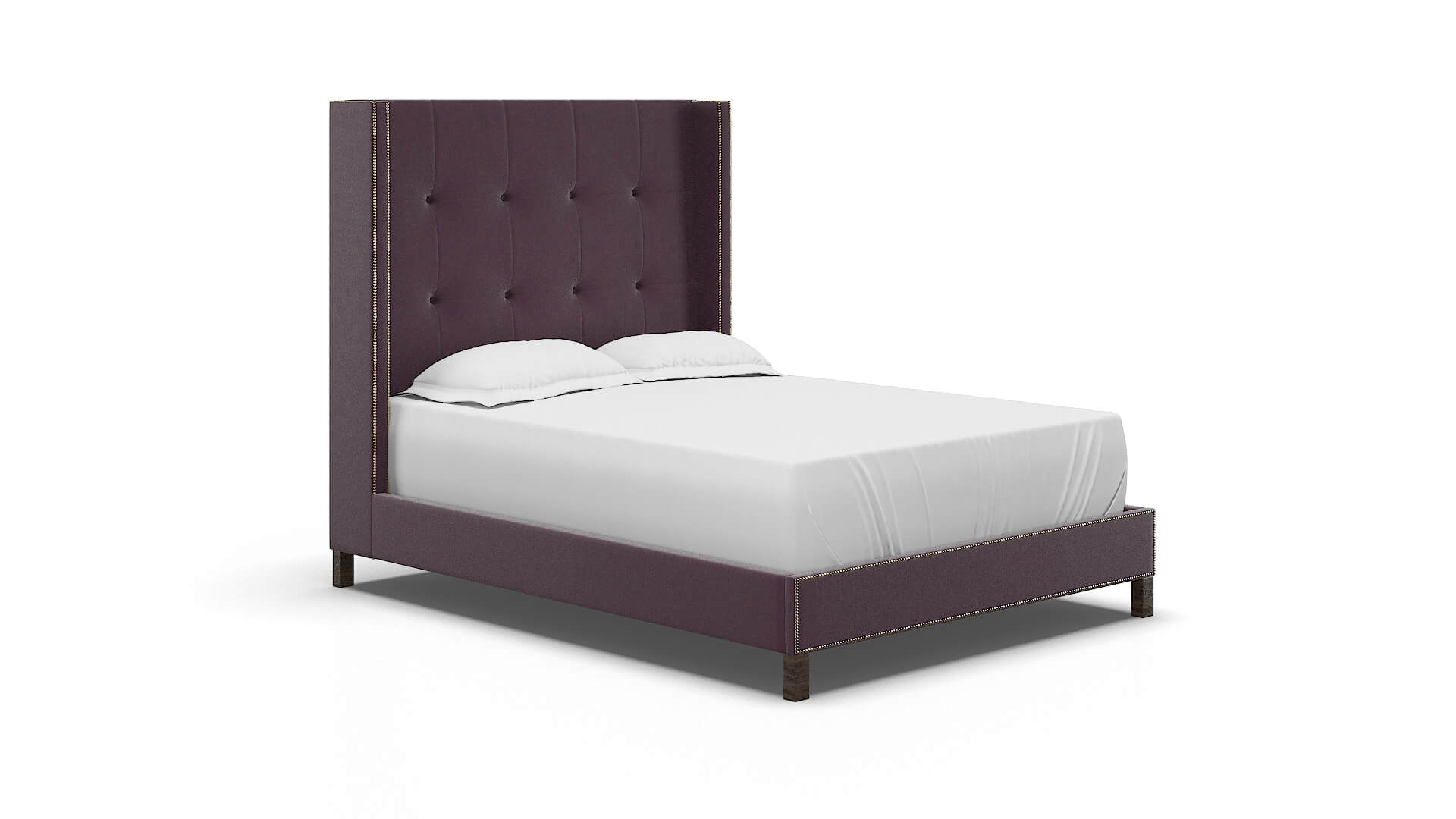 Elias Bella Aubergine Bed espresso legs 2
