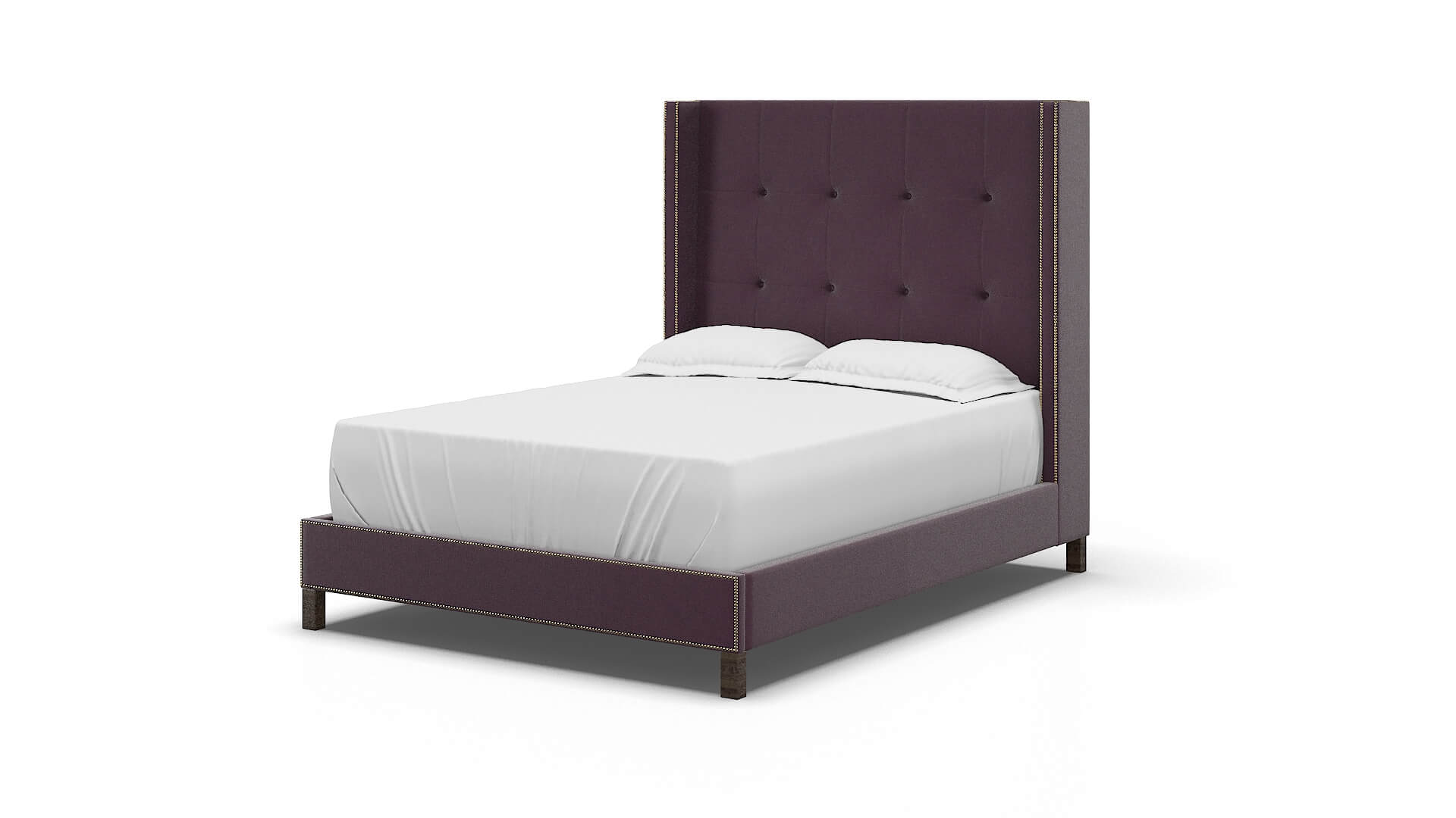 Elias Bella Aubergine Bed espresso legs 5