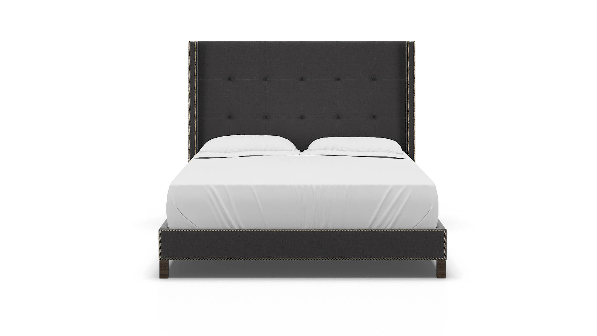 Elias Catalina Charcoal Bed King espresso legs 1