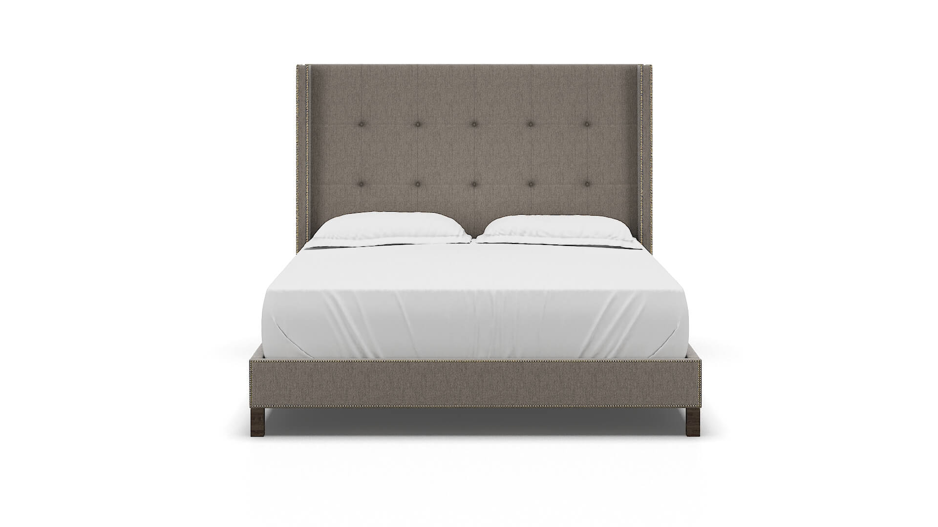 Elias Cosmo Taupe Bed King espresso legs 1