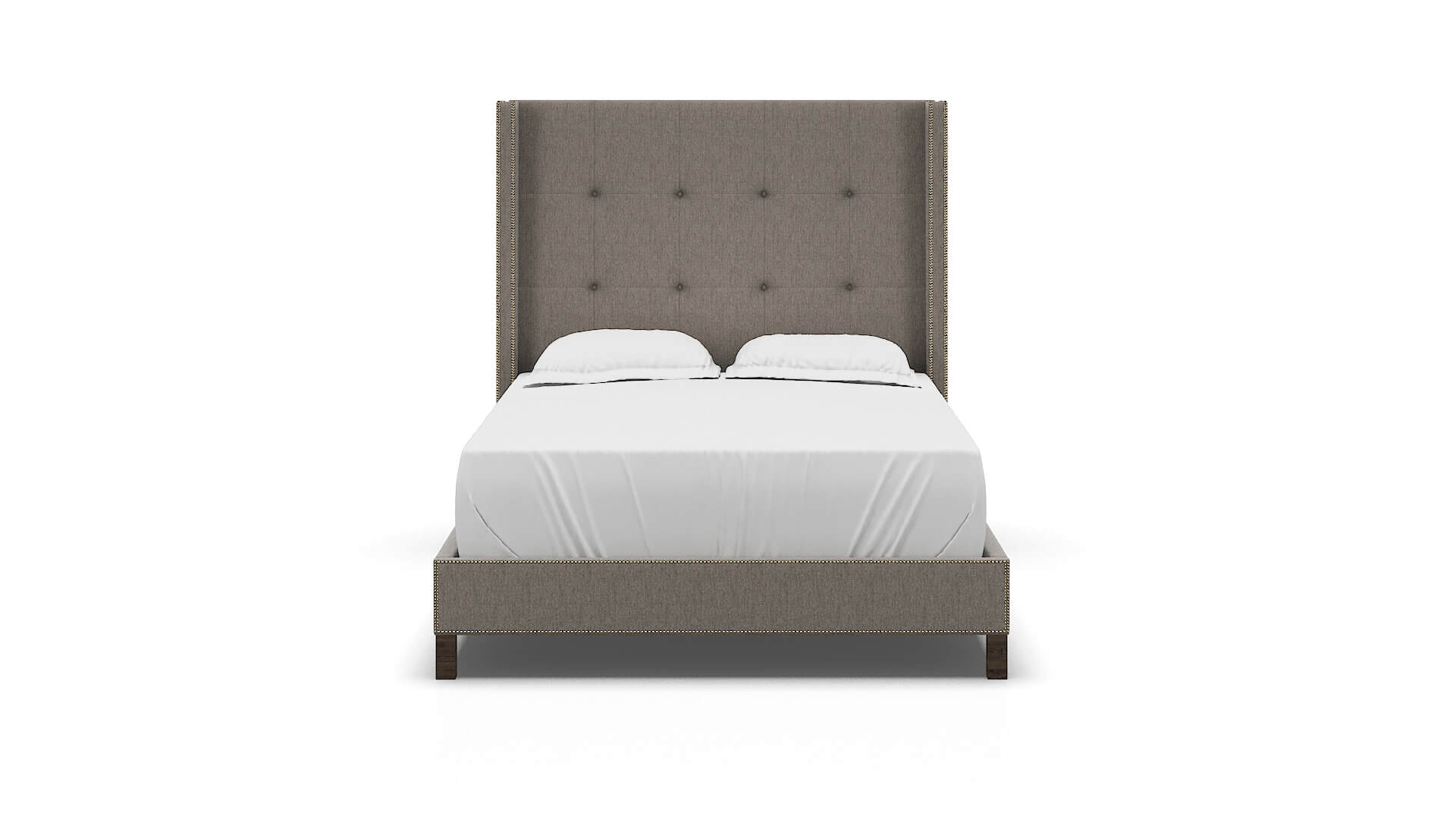 Elias Cosmo Taupe Bed espresso legs 1