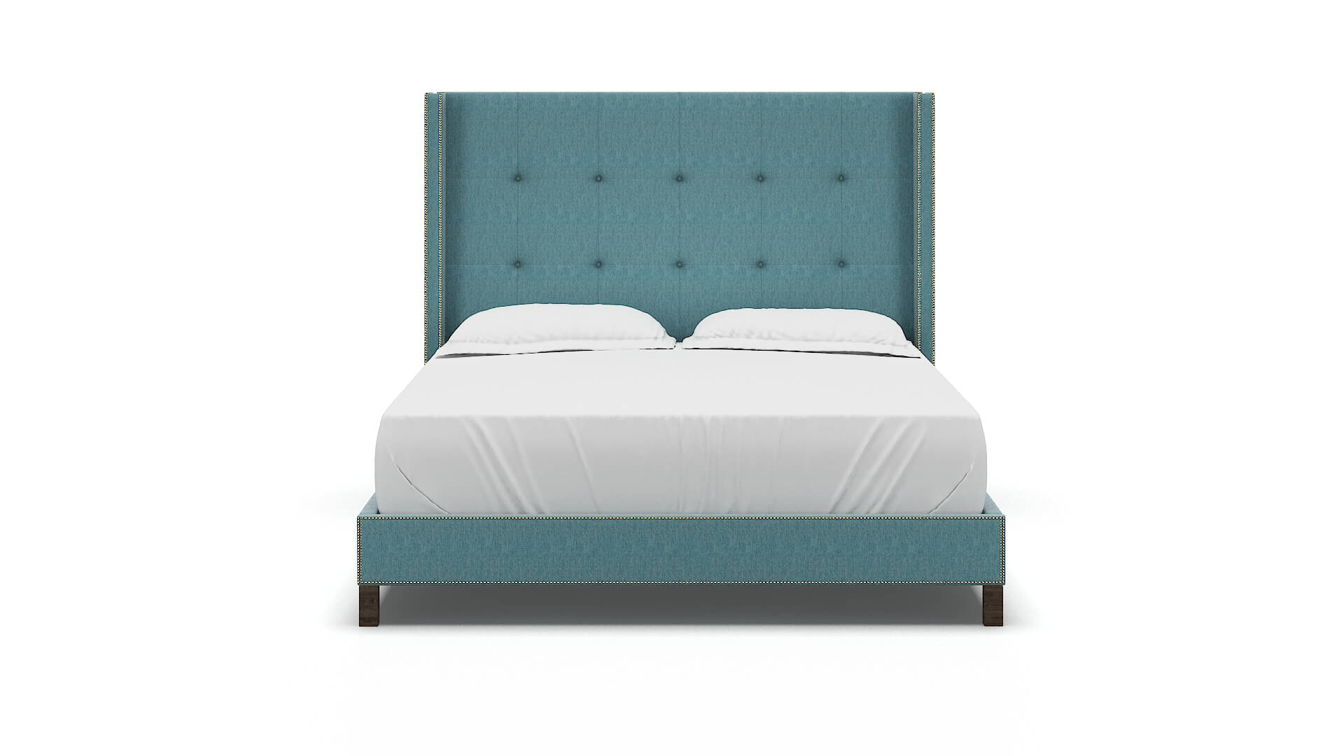 Elias Cosmo Turquoise Bed King espresso legs 1