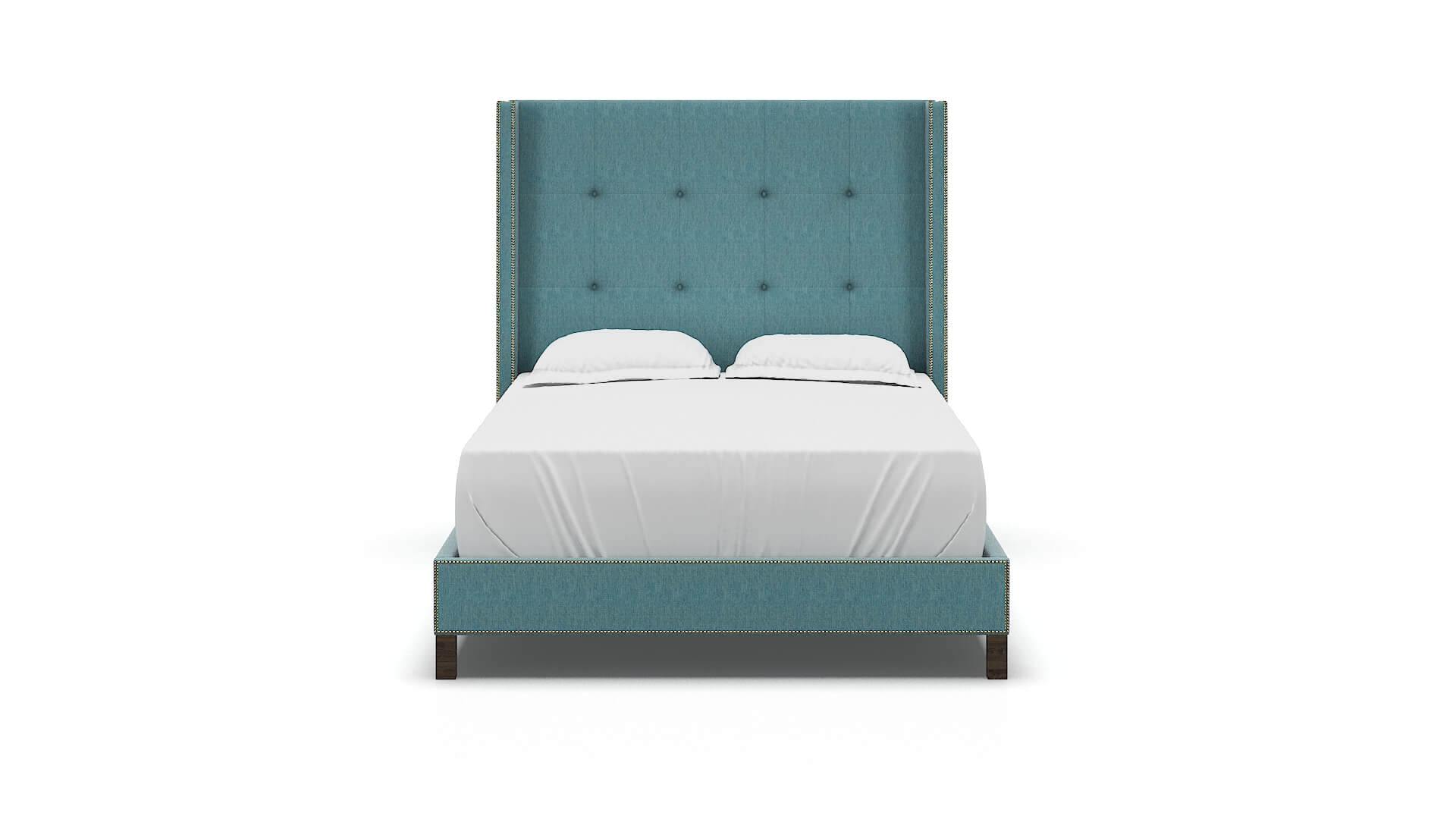 Elias Cosmo Turquoise Bed espresso legs 1