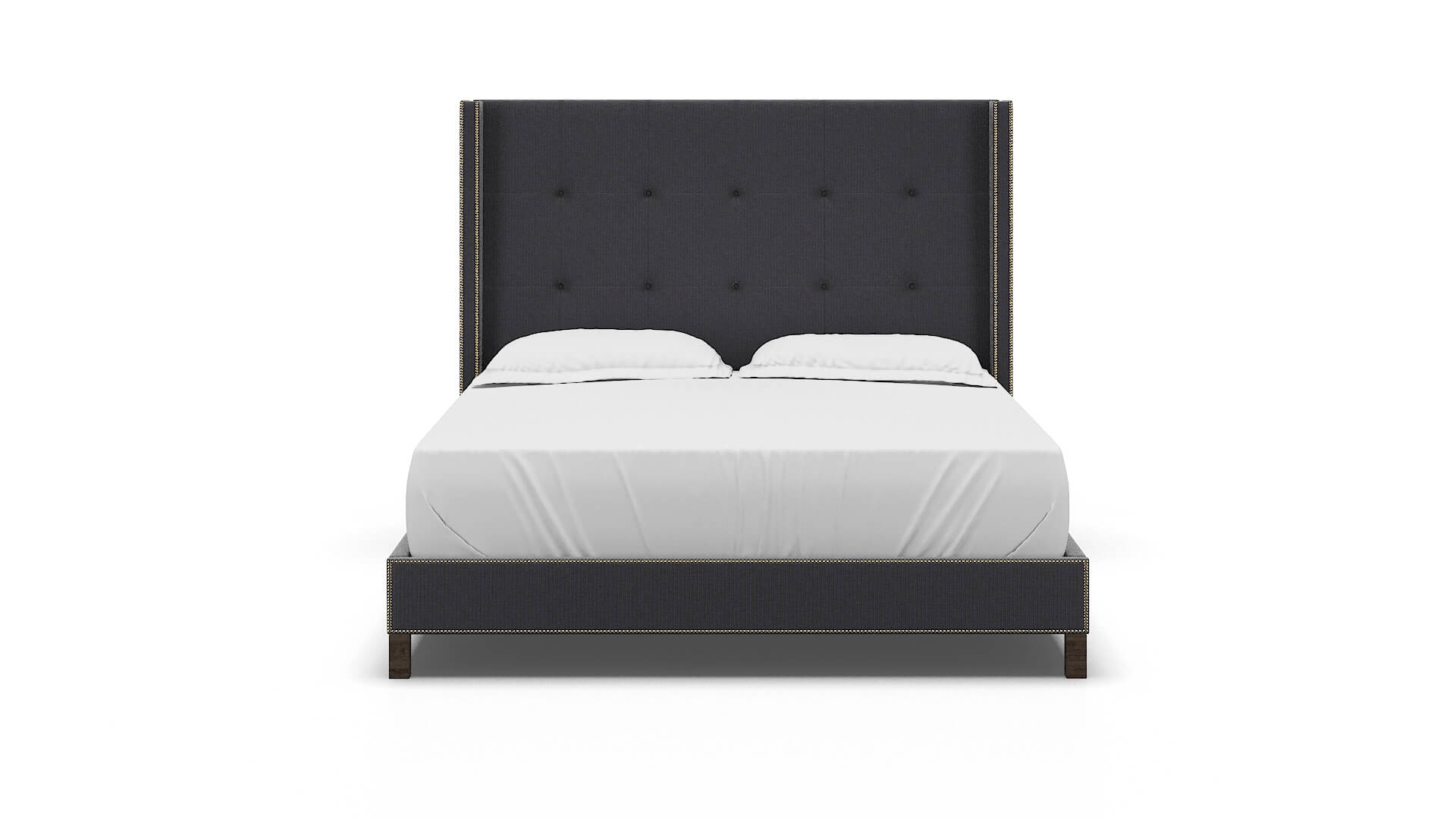 Elias Parker Charcoal Bed King espresso legs 1