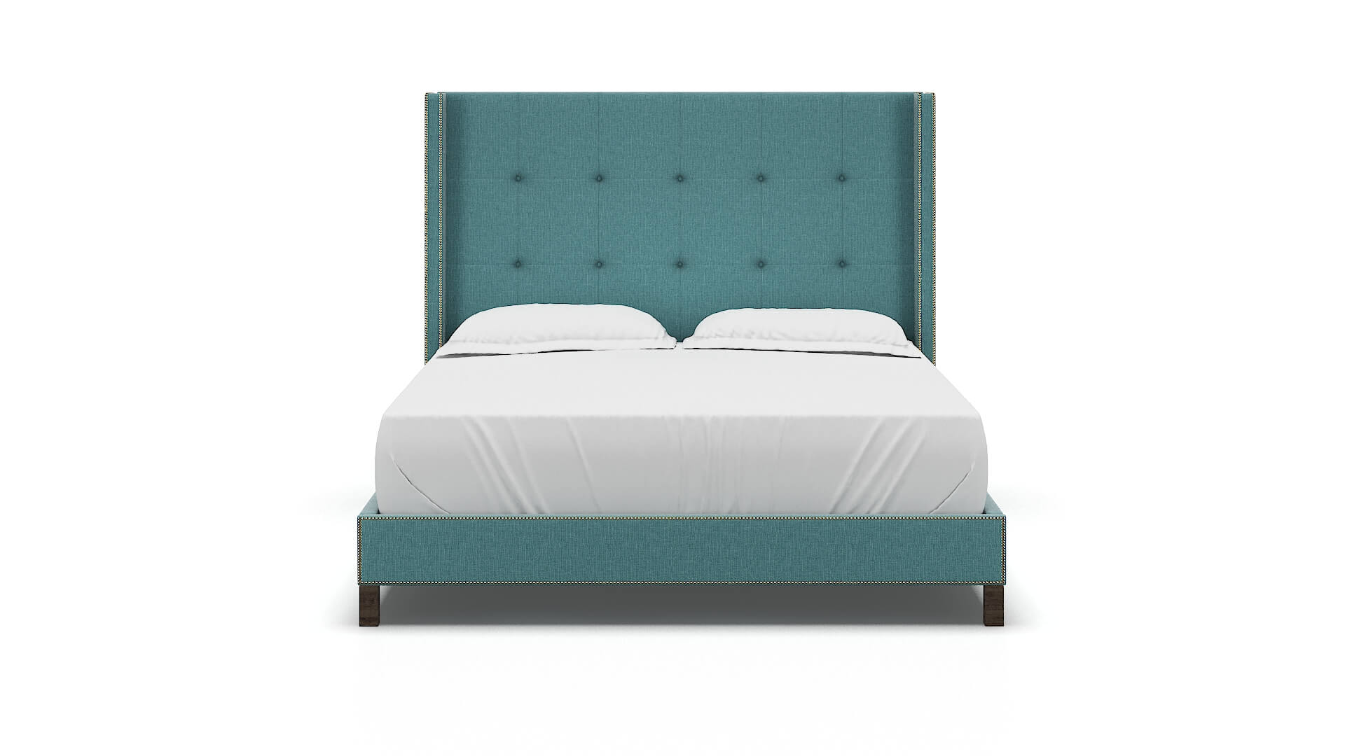 Elias Parker Turquoise Bed King espresso legs 1