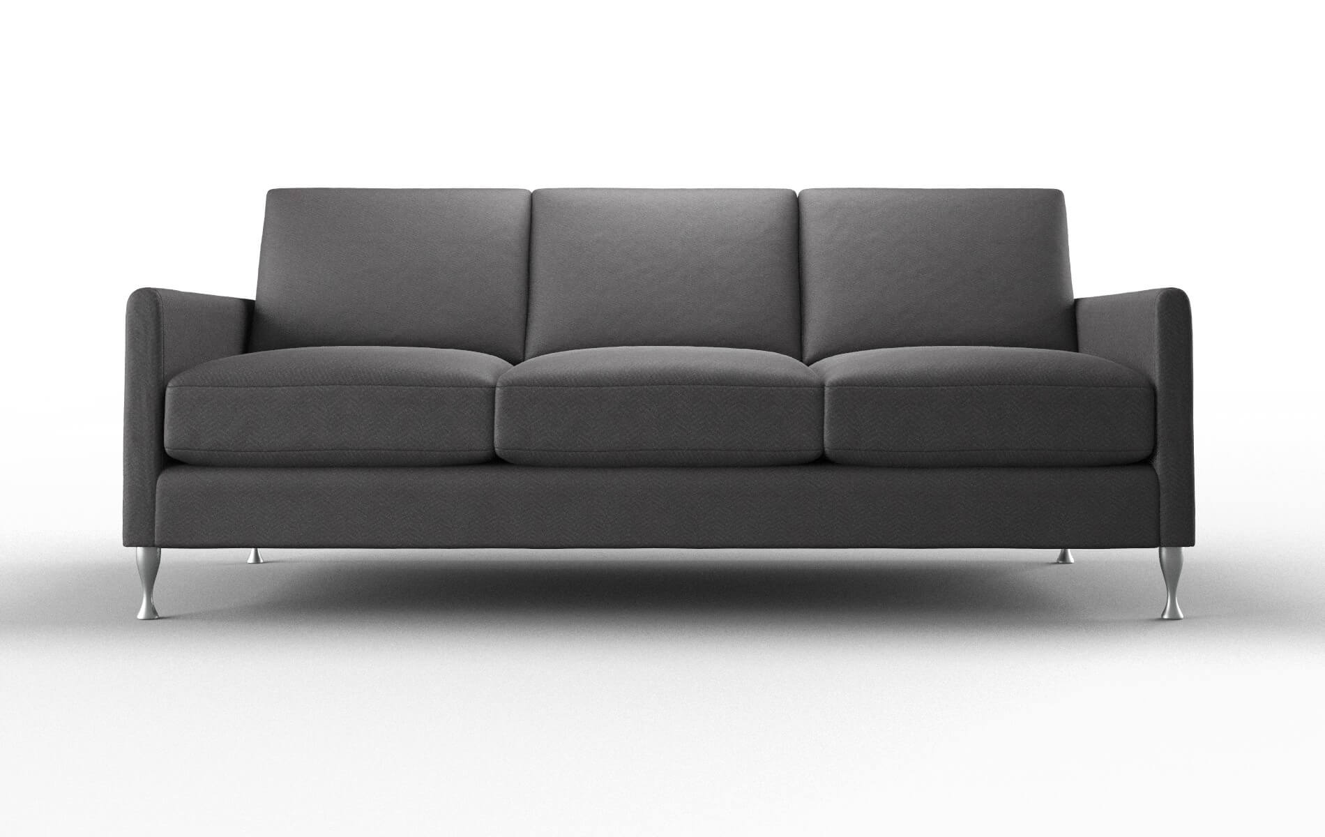 Eureka Catalina Charcoal Sofa metal legs