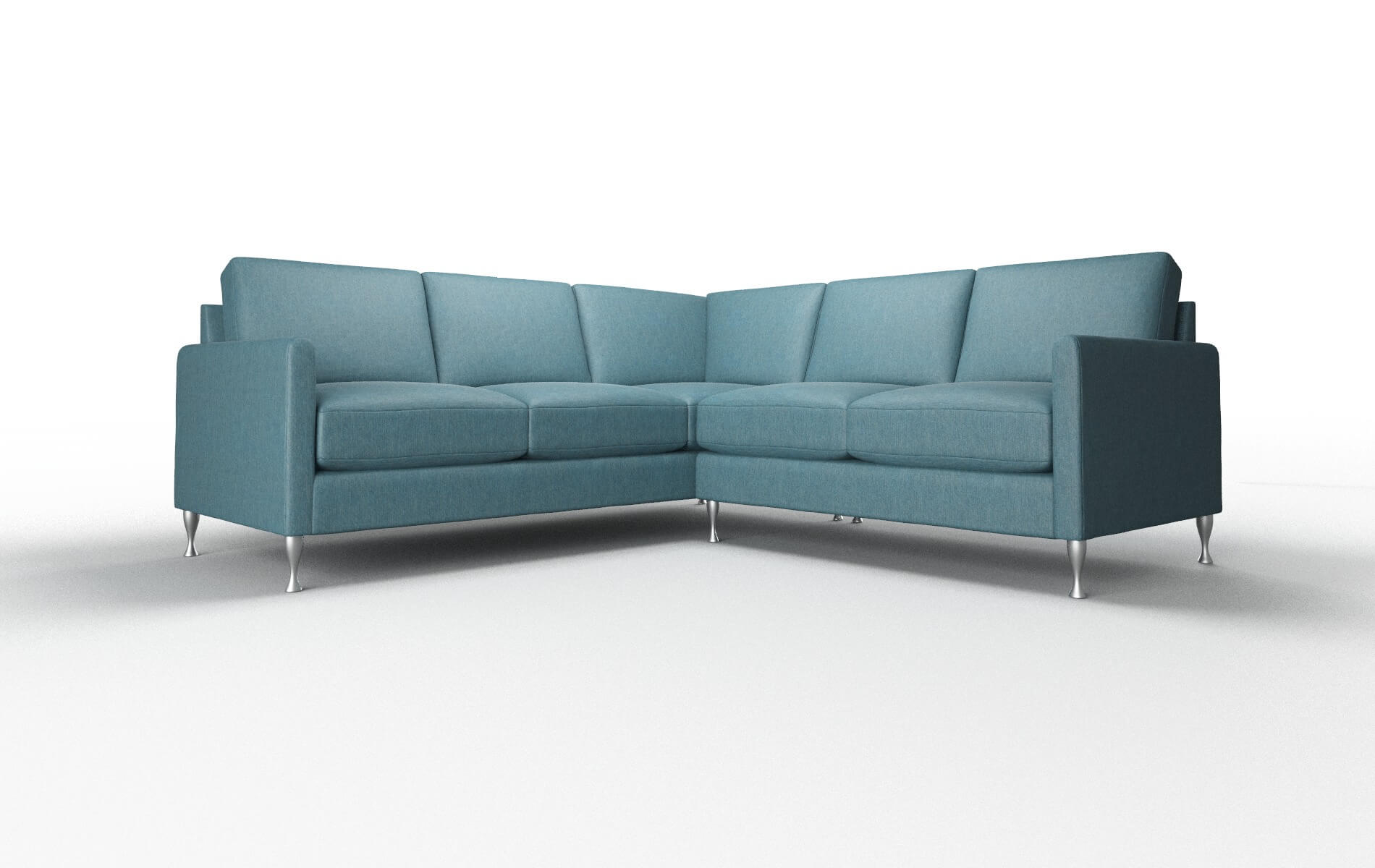 Eureka Cosmo Teal Sectional metal legs 1