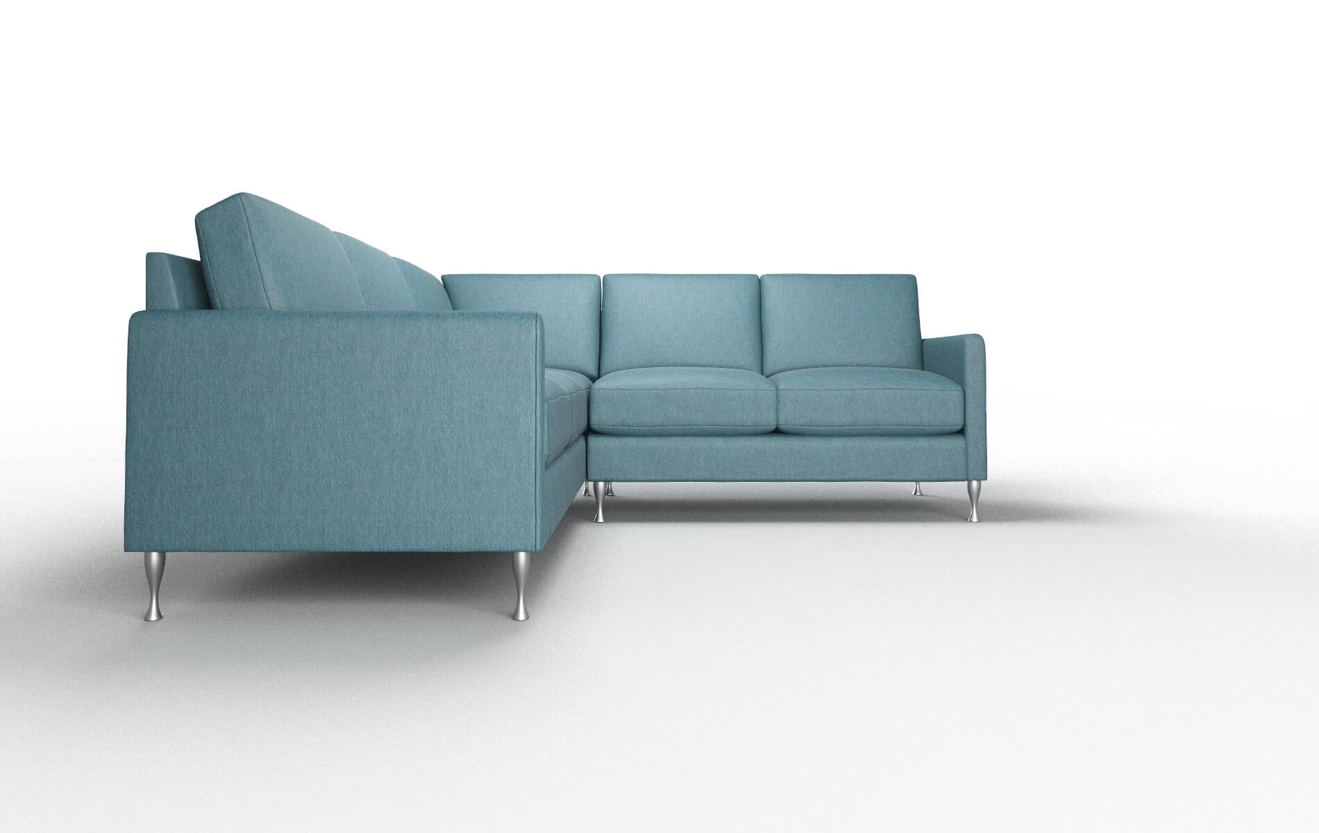Eureka Cosmo Teal Sectional metal legs 2