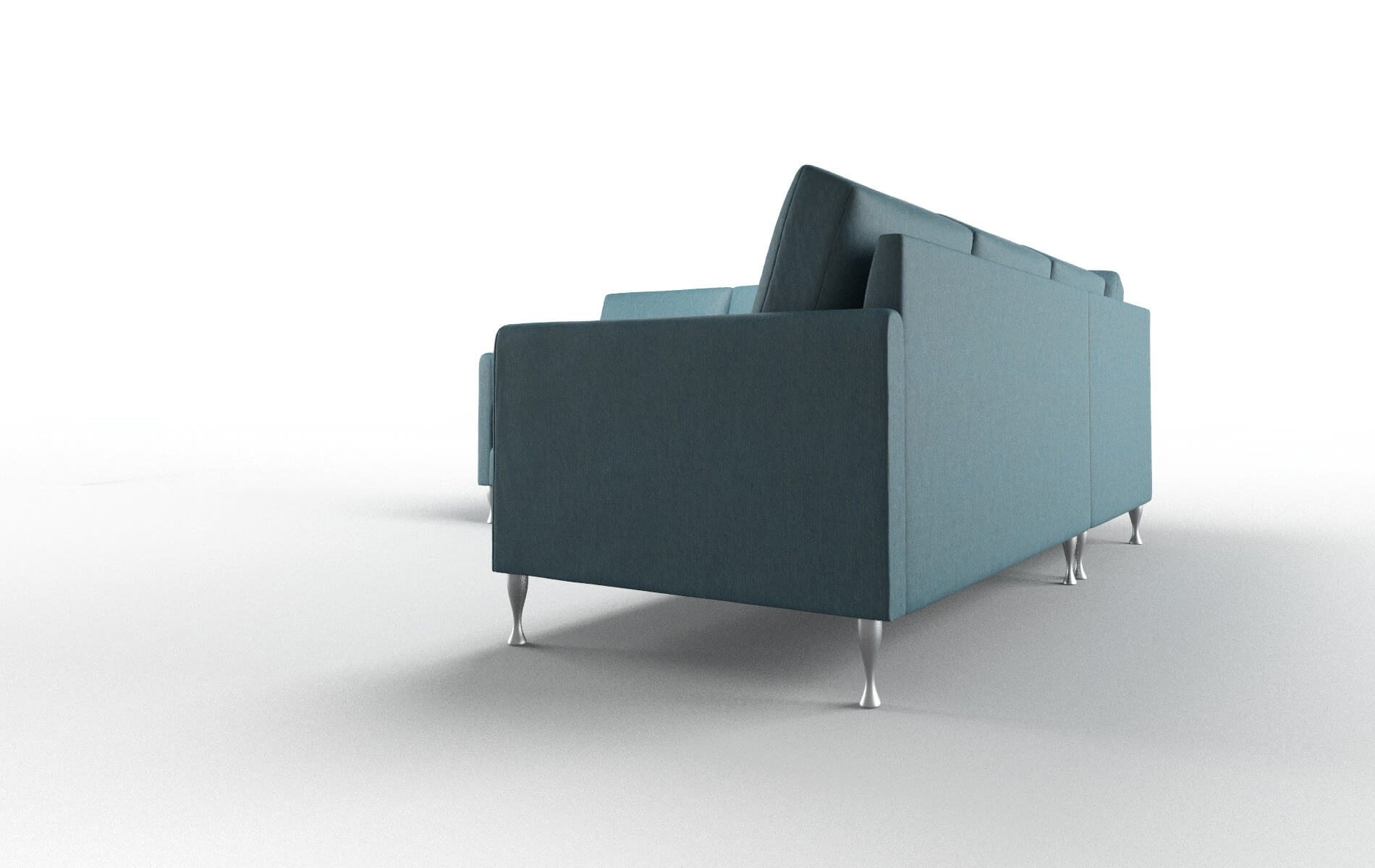 Eureka Cosmo Teal Sectional metal legs 4
