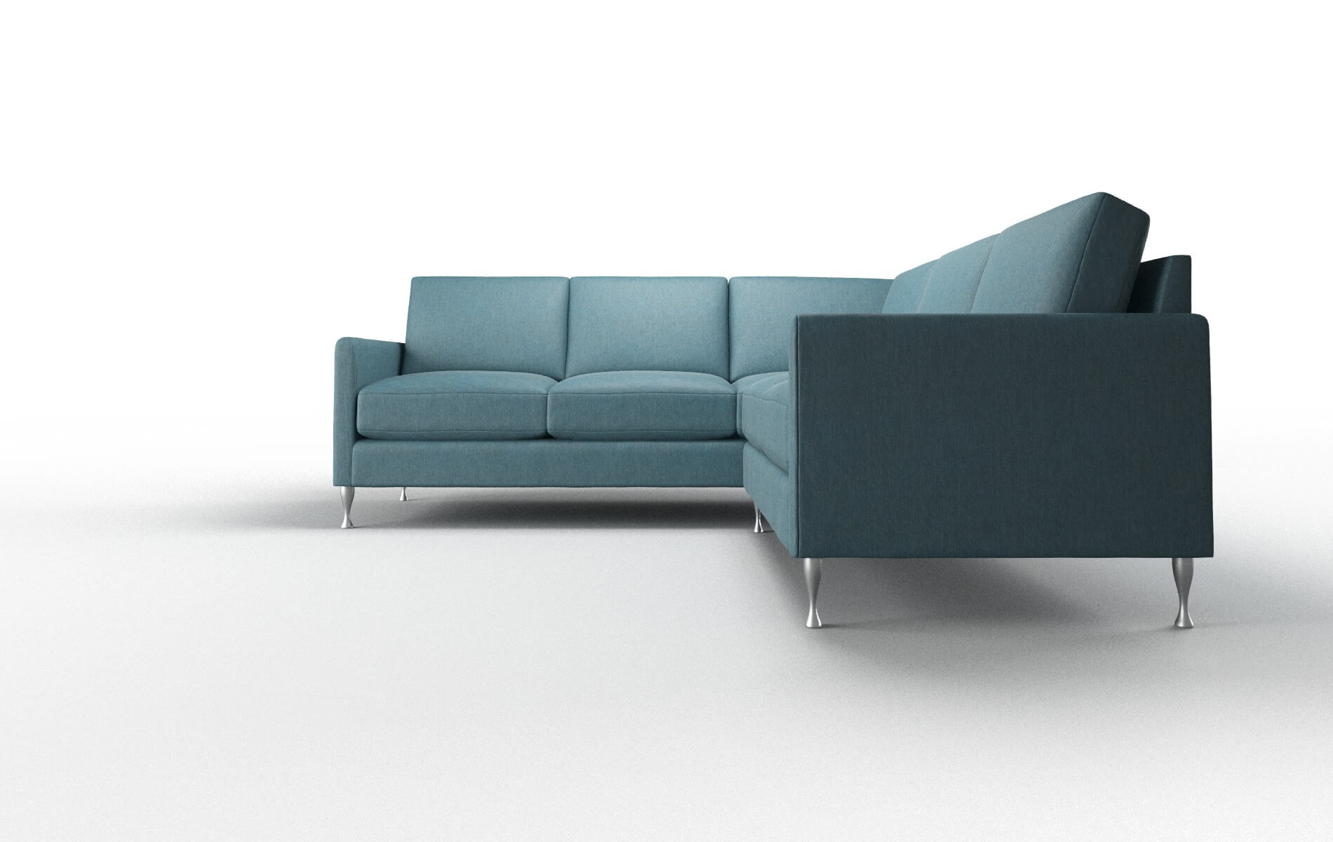 Eureka Cosmo Teal Sectional metal legs 5