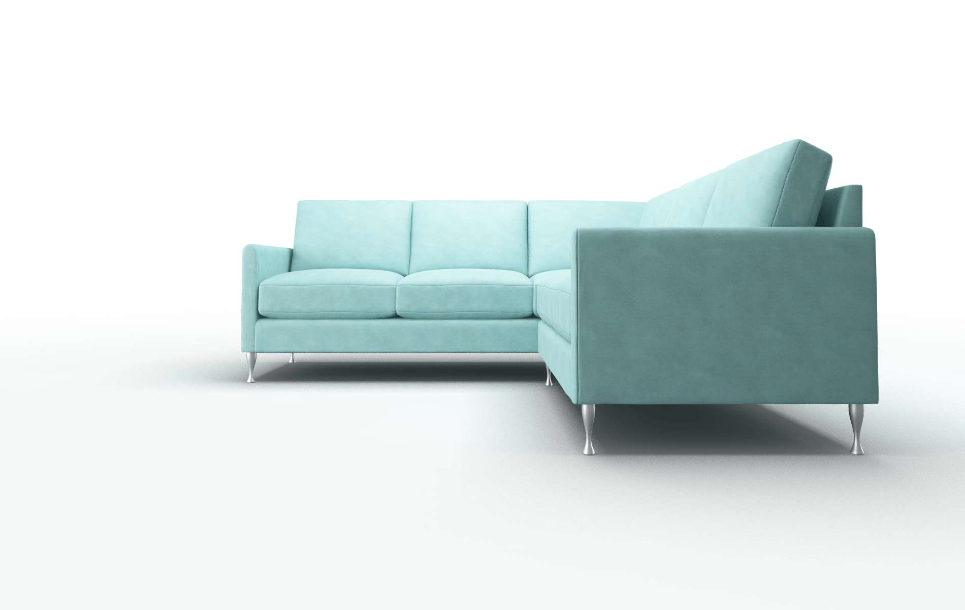 Eureka Curious Turquoise Sectional metal legs 5