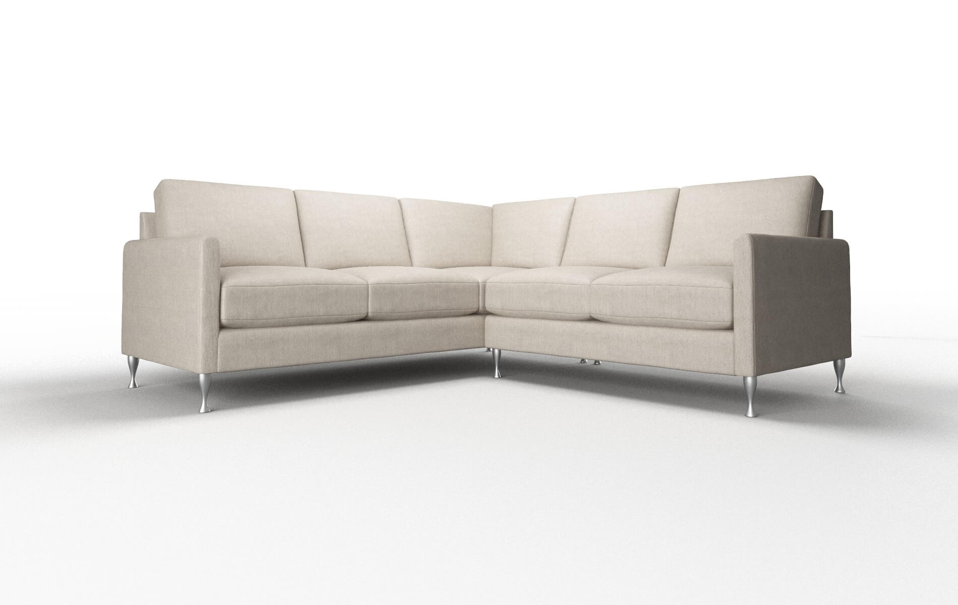 Eureka Derby Linen Sectional metal legs 1