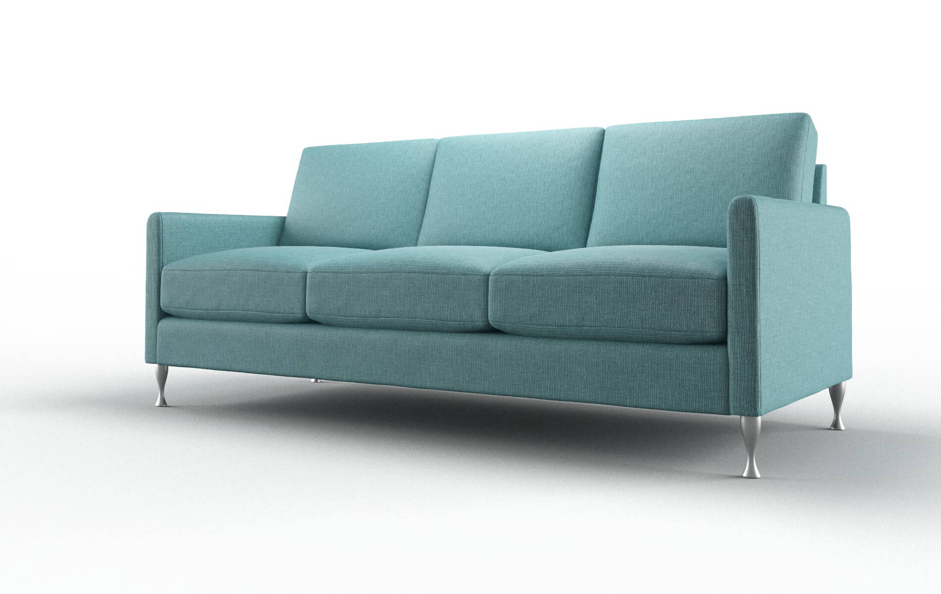Eureka Parker Turquoise Sofa metal legs 4