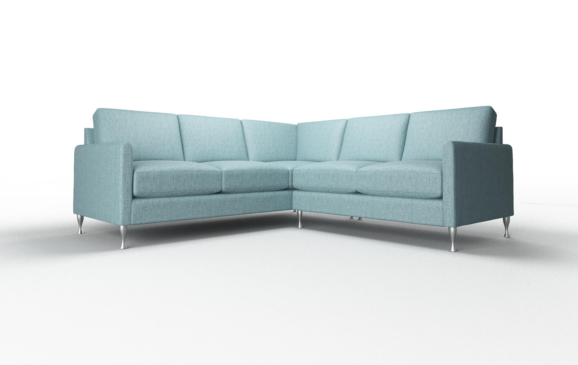 Eureka Sasha Teal Sectional metal legs 1