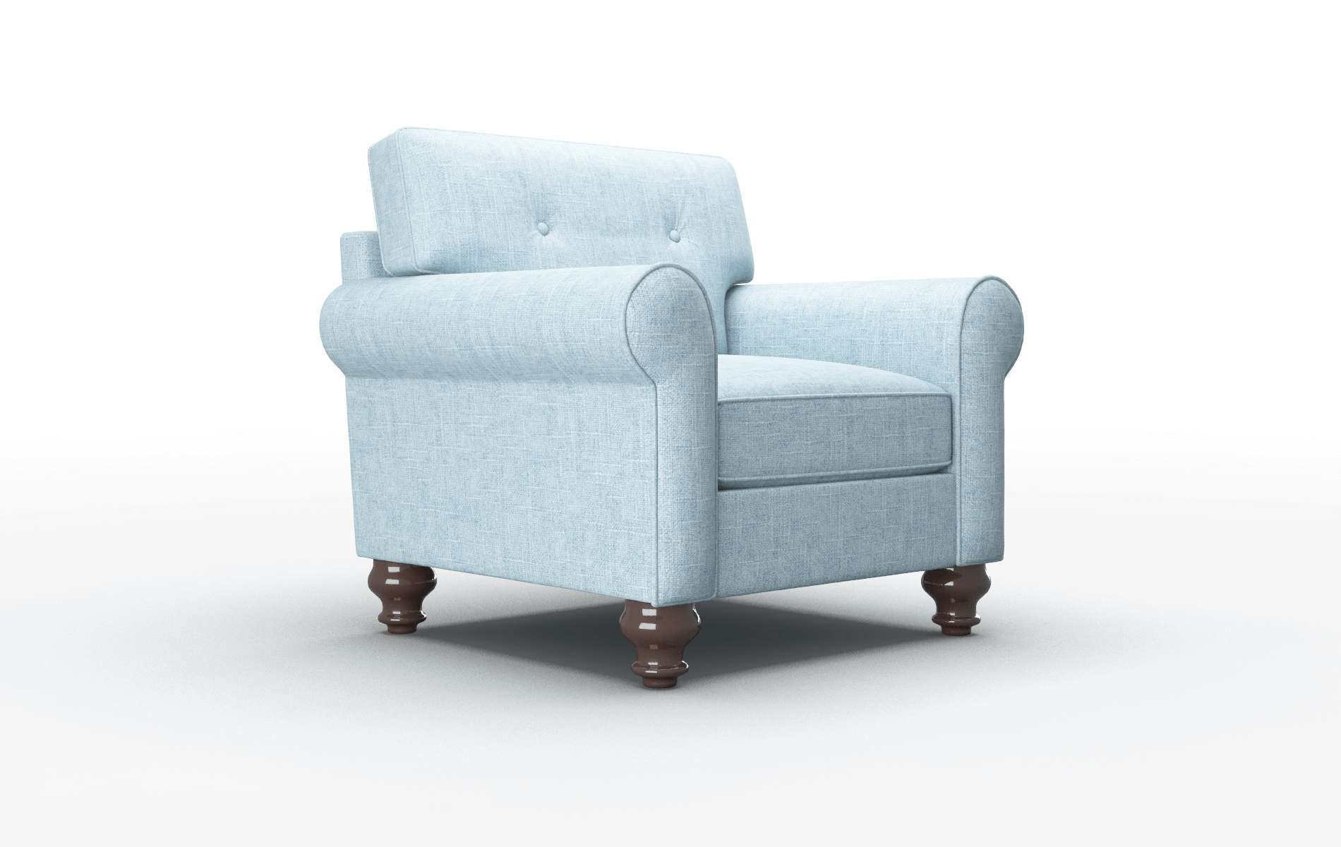 Farah Atlas Turquoise Chair espresso legs 2