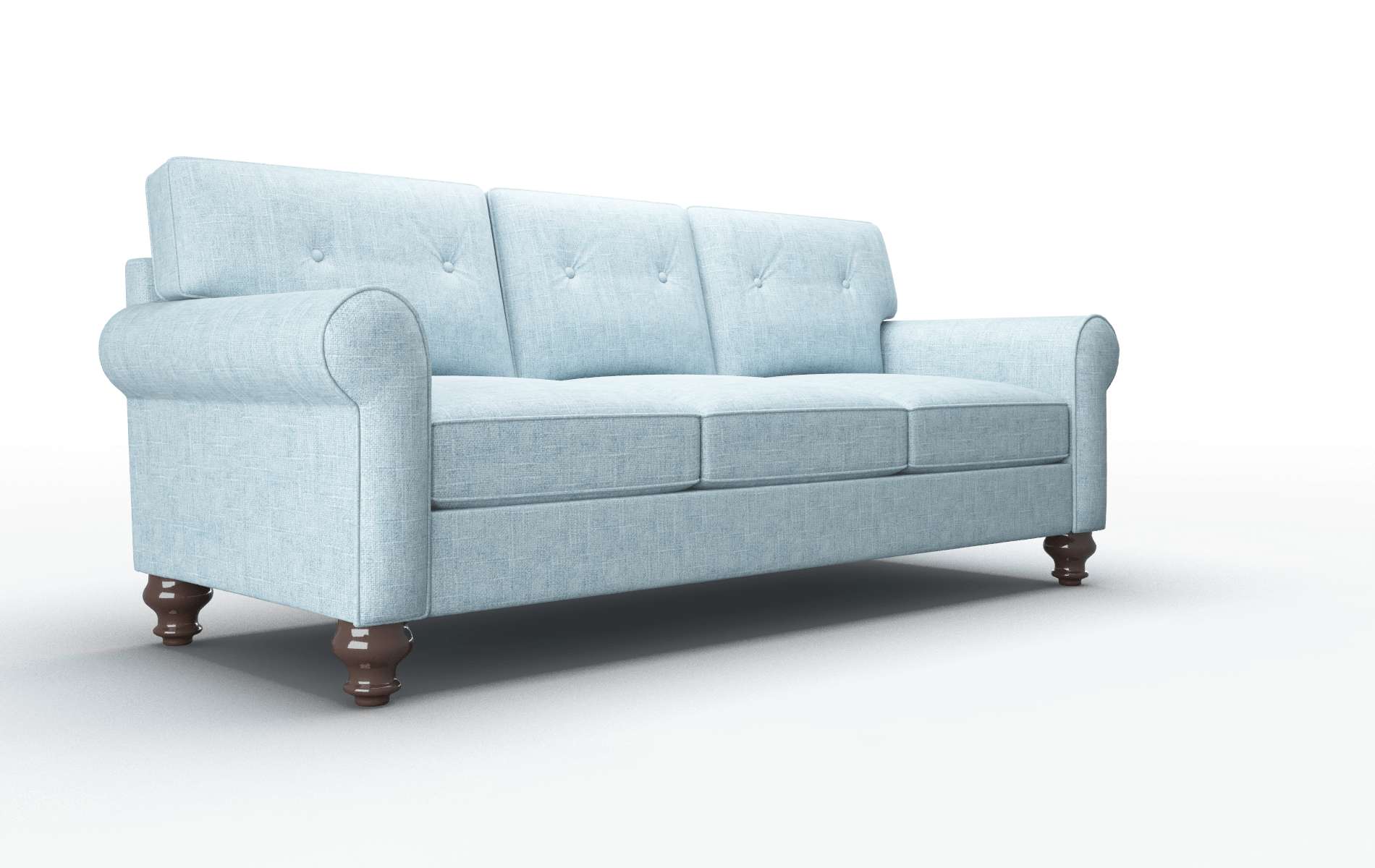 Farah Atlas Turquoise Sofa espresso legs 2