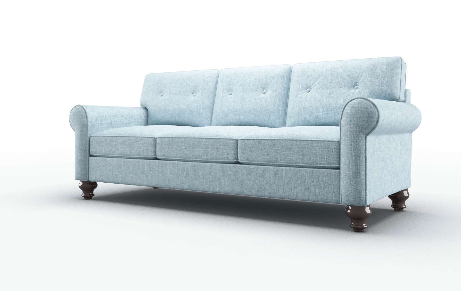 Farah Atlas Turquoise Sofa espresso legs 4