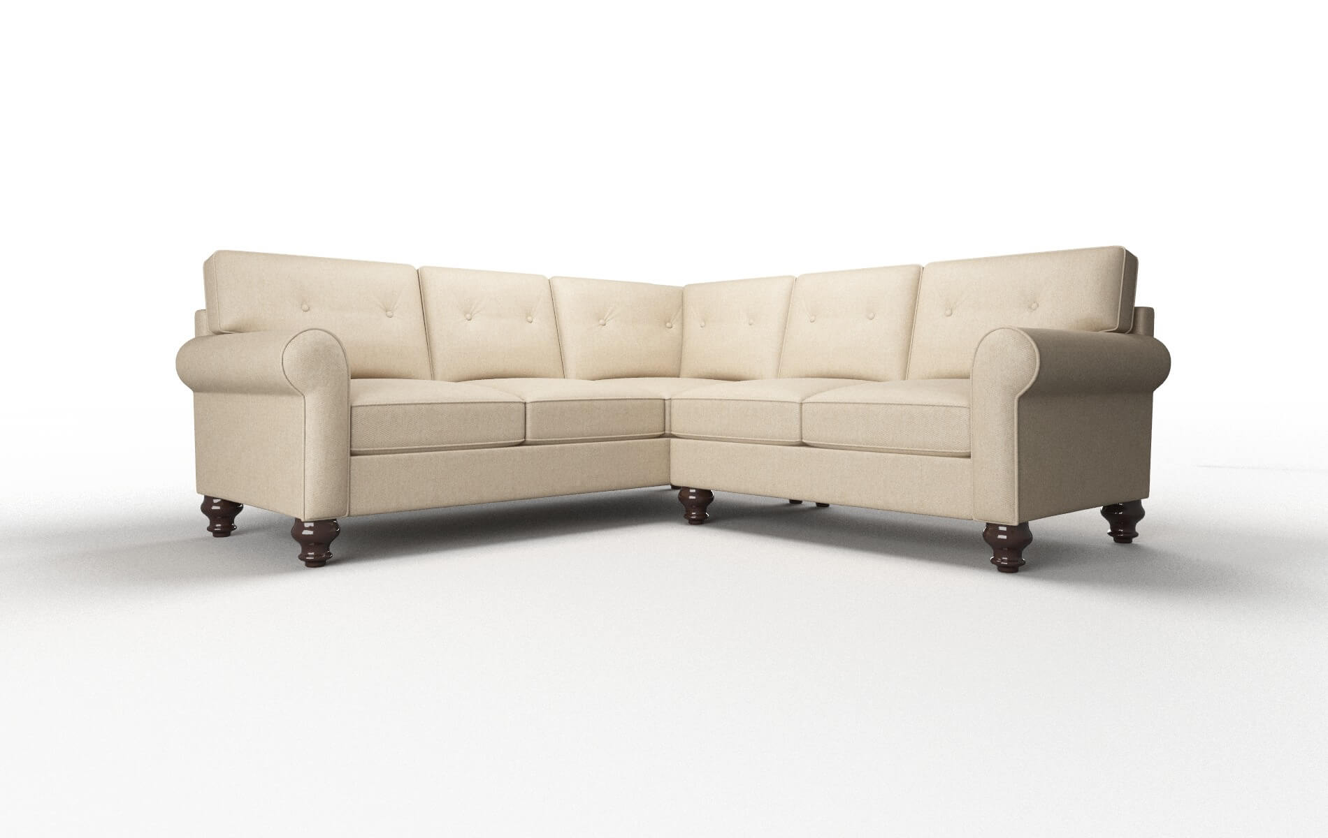 Farah Avenger Burlap Sectional espresso legs