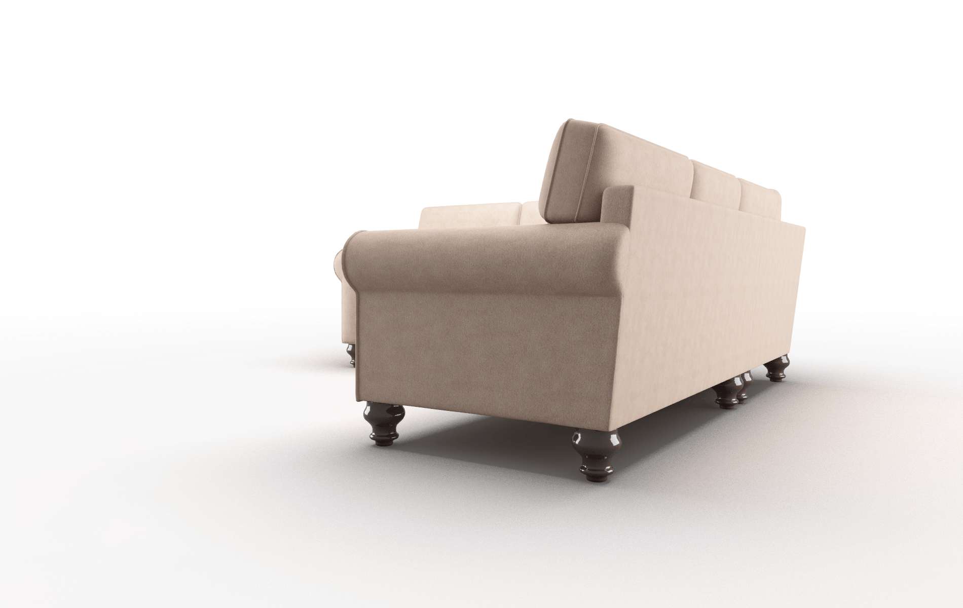 Farah Bella Cocoa Sectional espresso legs 4