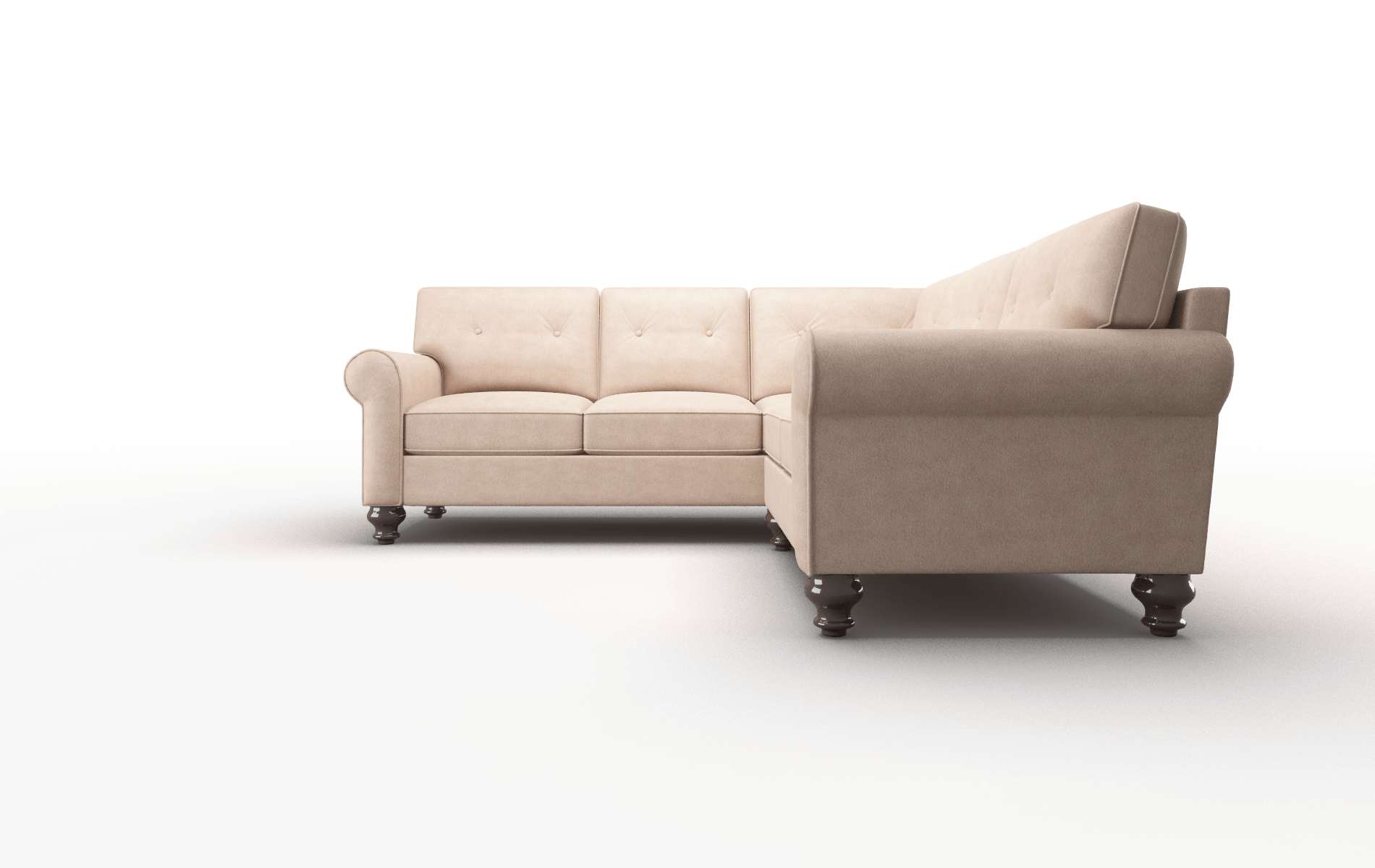 Farah Bella Cocoa Sectional espresso legs 5