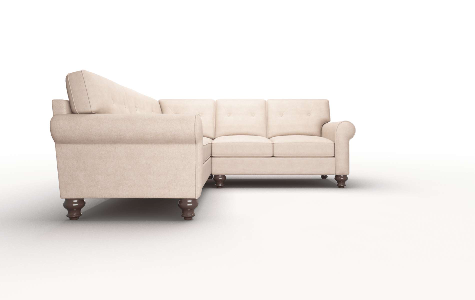 Farah Bella Pewter Sectional espresso legs 2