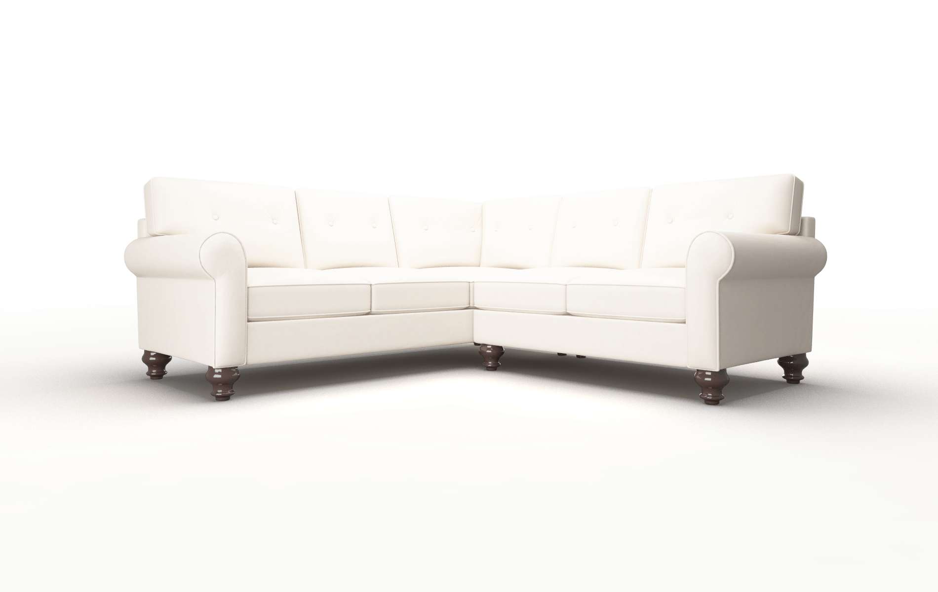 Farah Blanche milky Sectional Espresso Legs  1