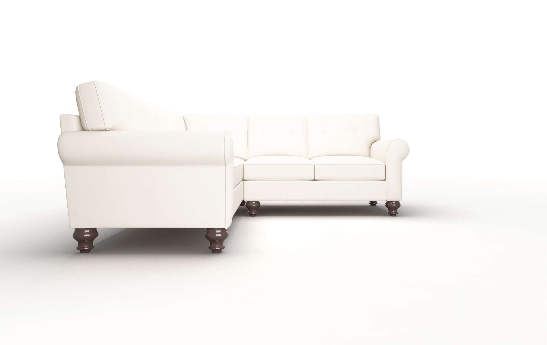 Farah Blanche Milky Sectional espresso legs 2