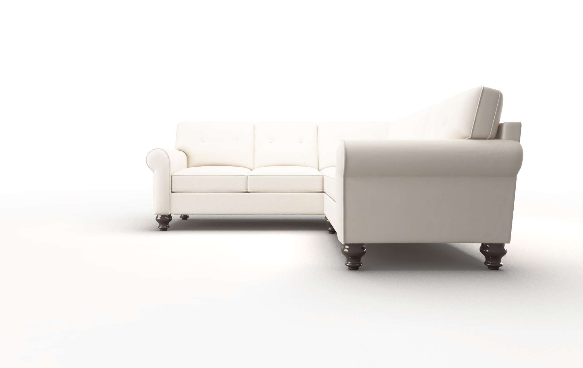 Farah Blanche Milky Sectional espresso legs 5