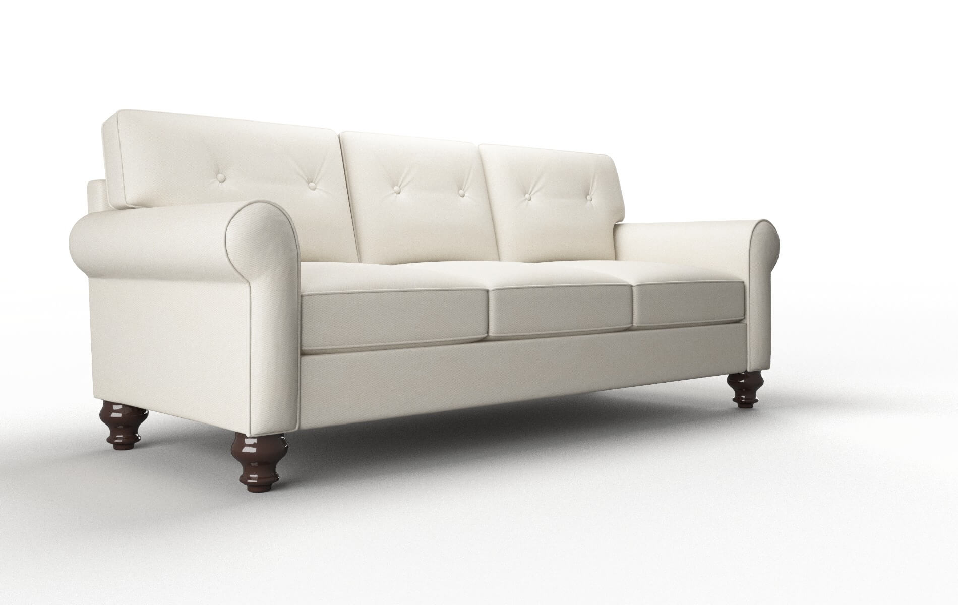 Farah Bungalow Ivory Sofa espresso legs 2