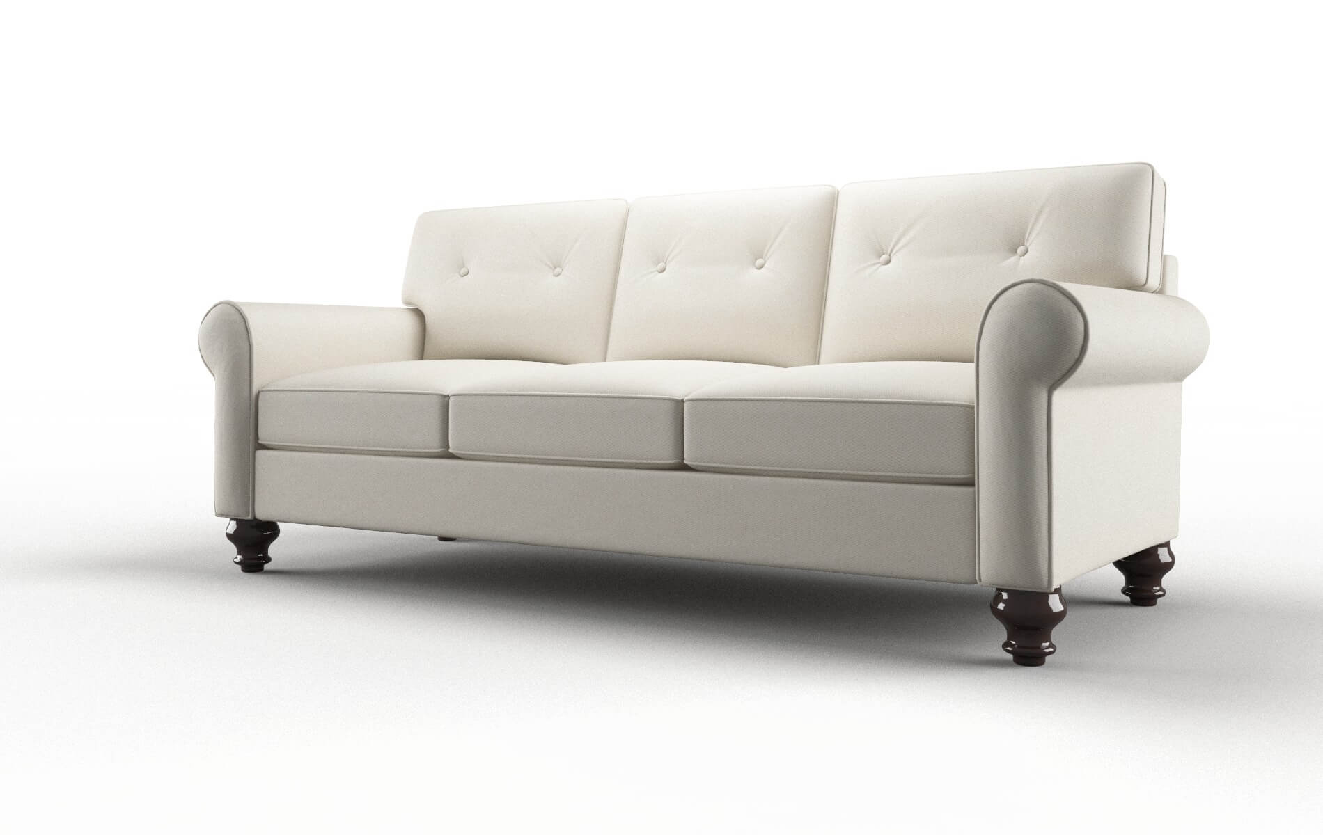 Farah Bungalow Ivory Sofa espresso legs 4